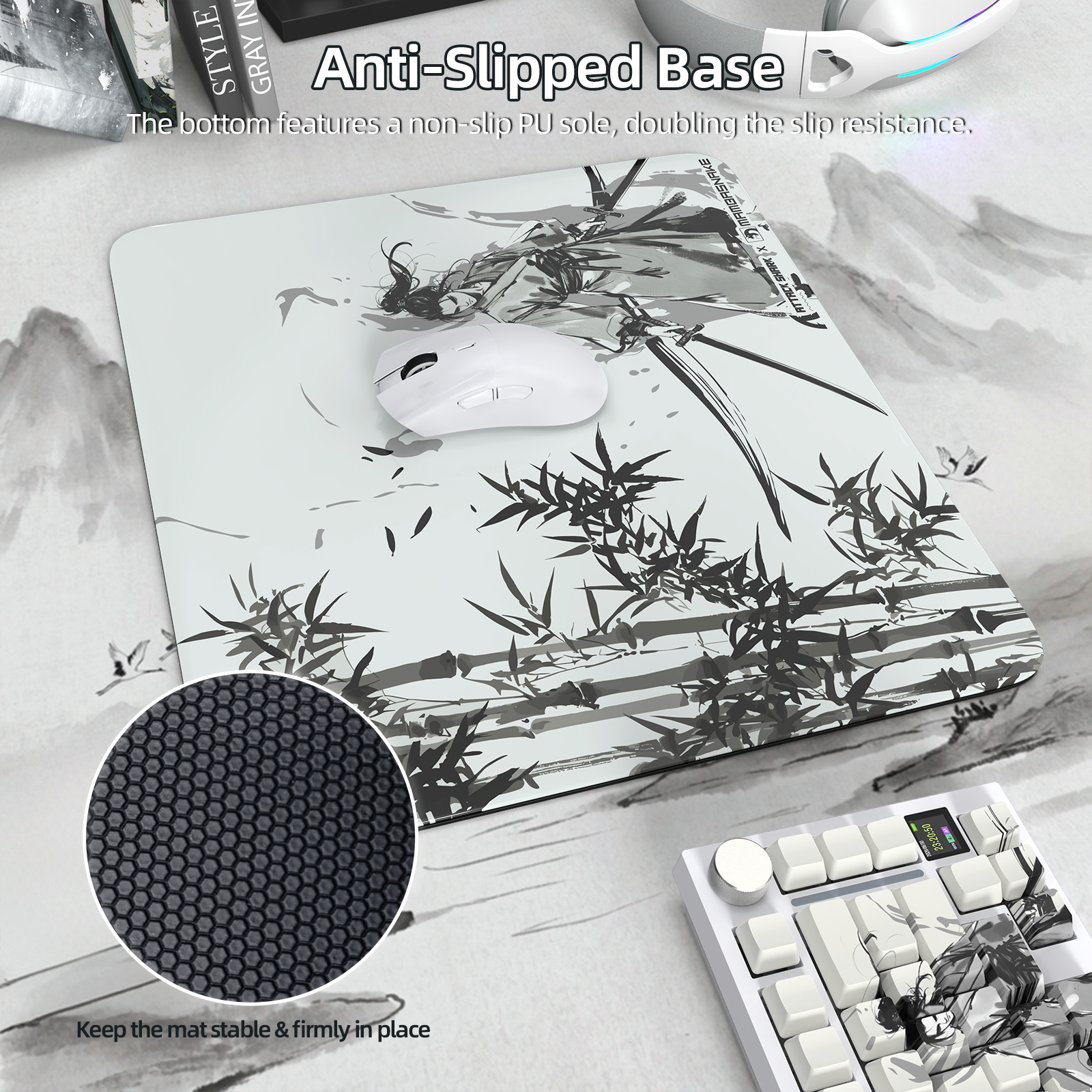 ATTACK SHARK CM05 Gehärtete Glas Gaming-Mausmatte