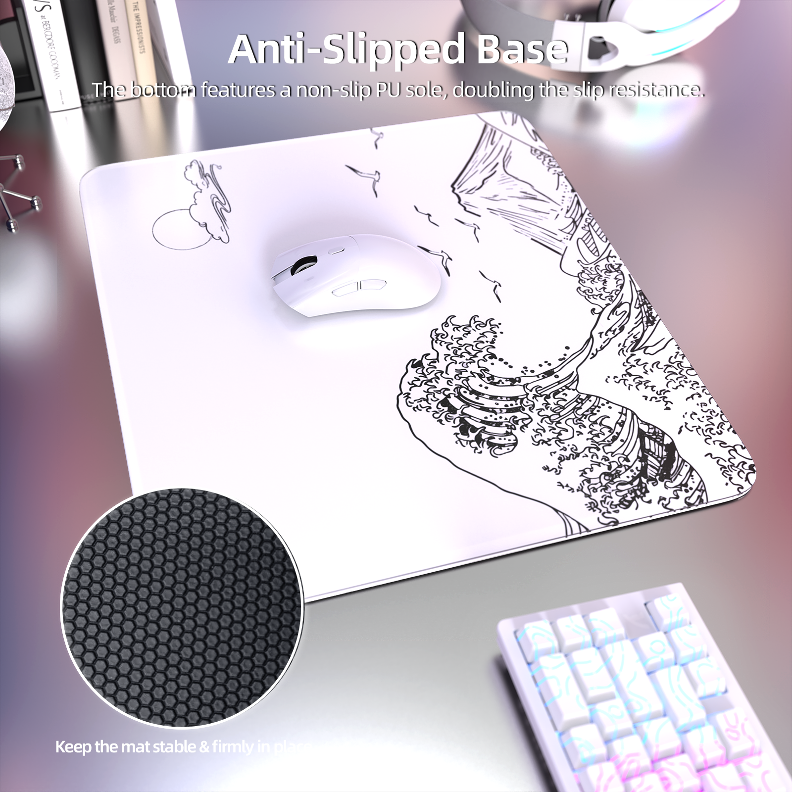 ATTACK SHARK CM05 Gehärtete Glas Gaming-Mausmatte