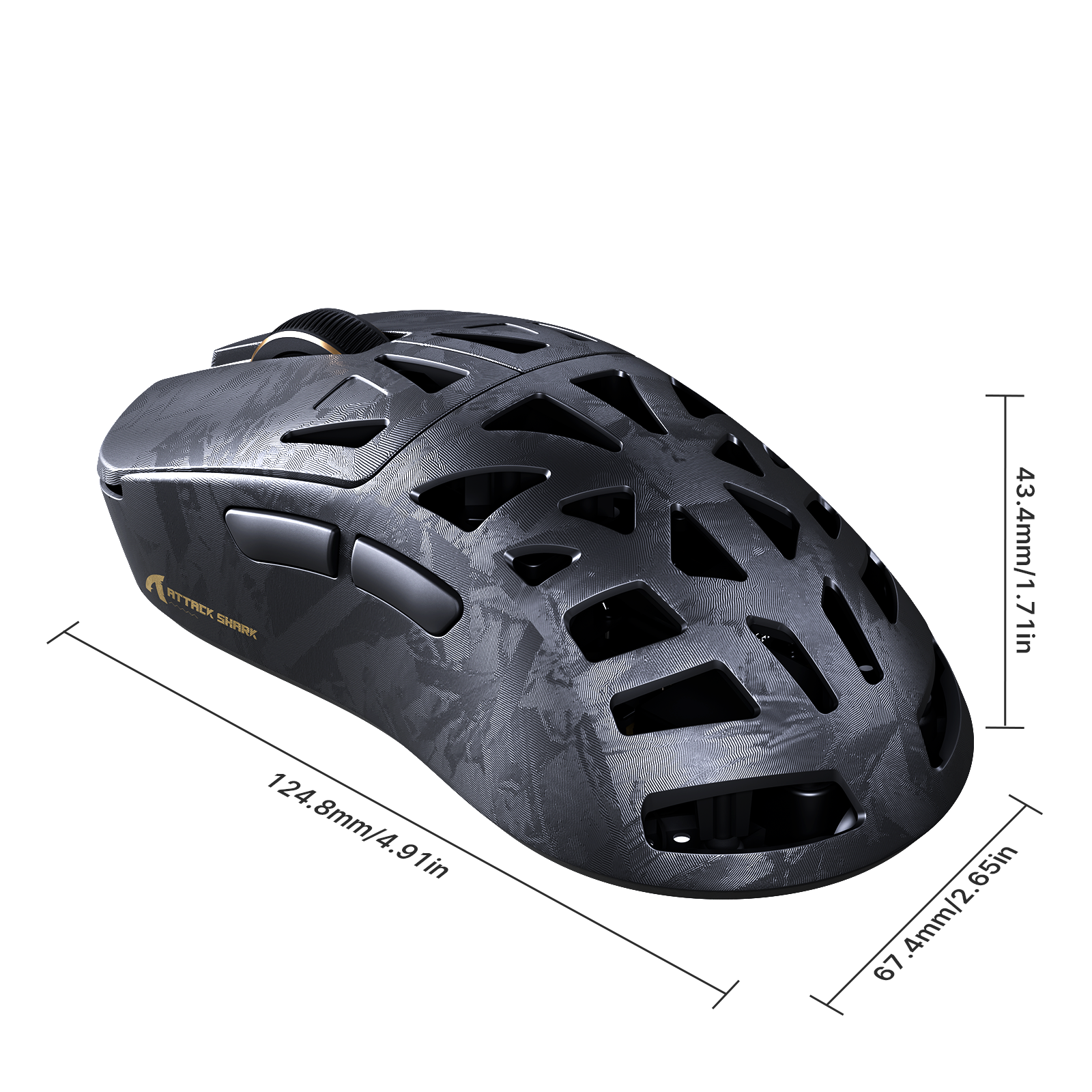 ATTACK SHARK RS6 ULTRA Carbonfaser Kabellose PAW3955MAX Gaming-Maus