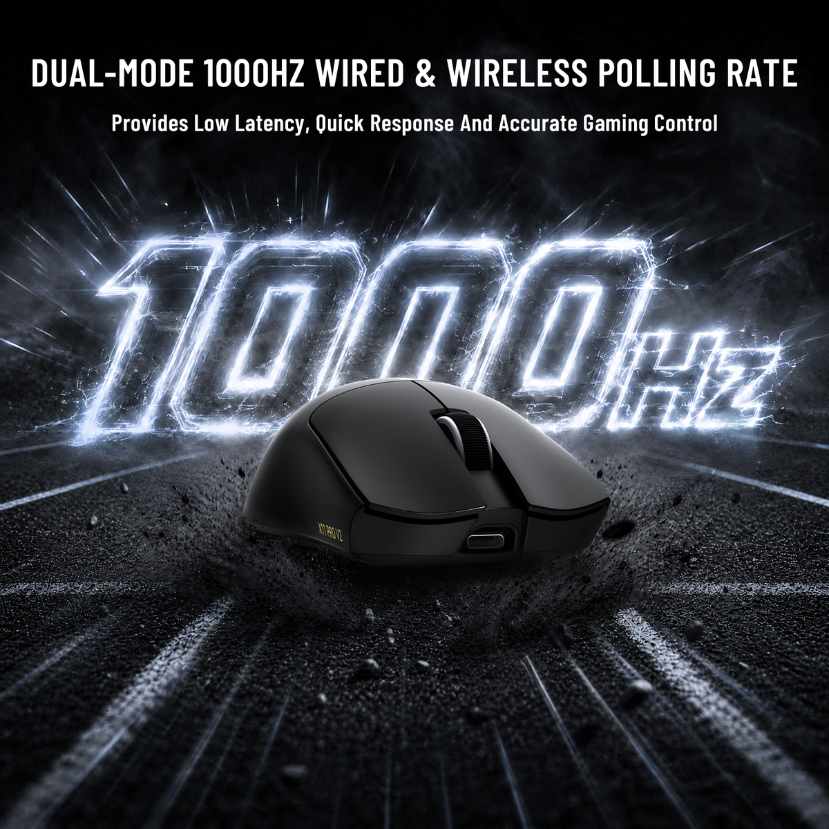 ATTACK SHARK X11 PRO V2 Kabellose Gaming-Maus mit TFT-Display, Ladestation und C06 Spiralkabel