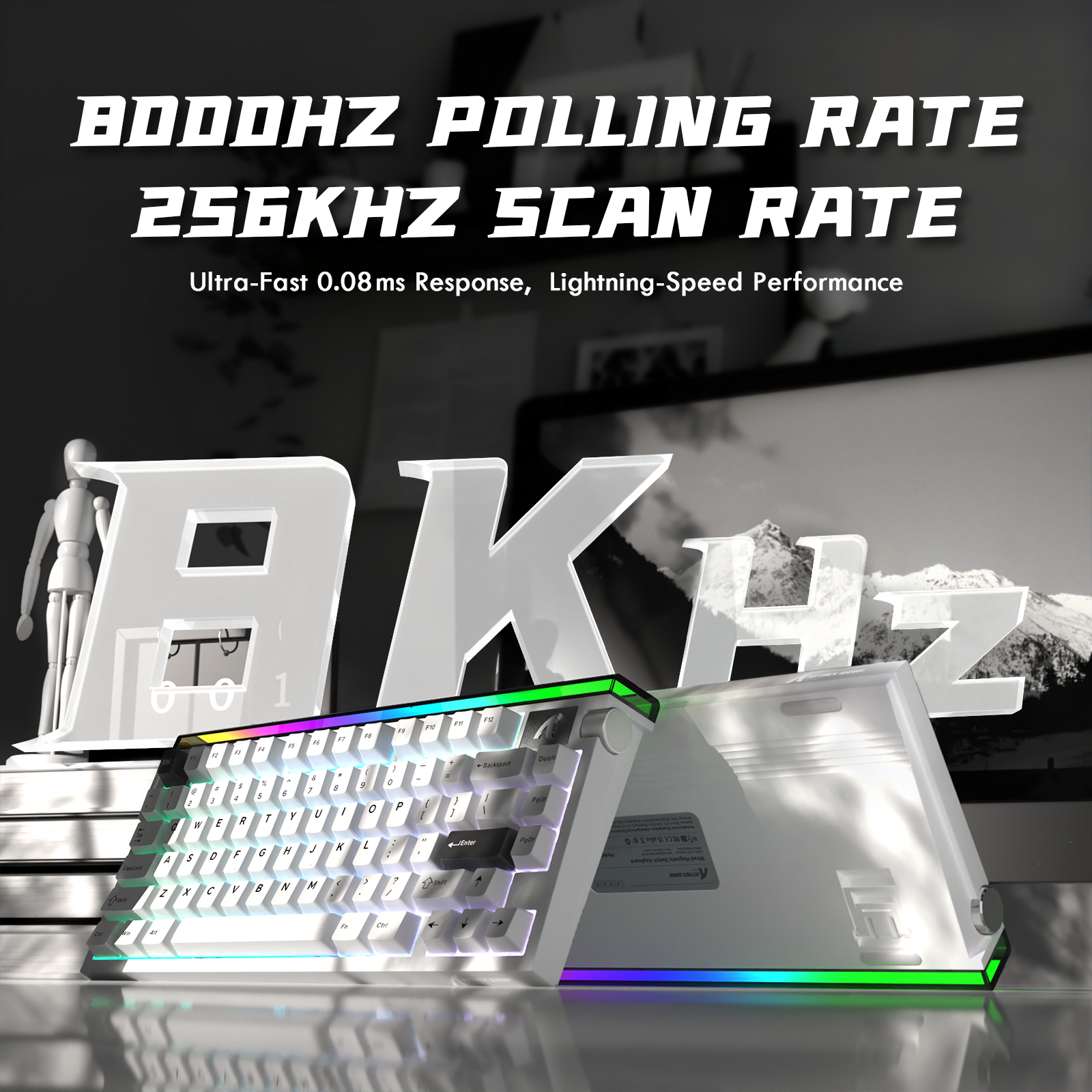 ATTACK SHARK R85 HE Rapid Trigger Tastatur Magnetischer Schalter mit Custom Lightbox