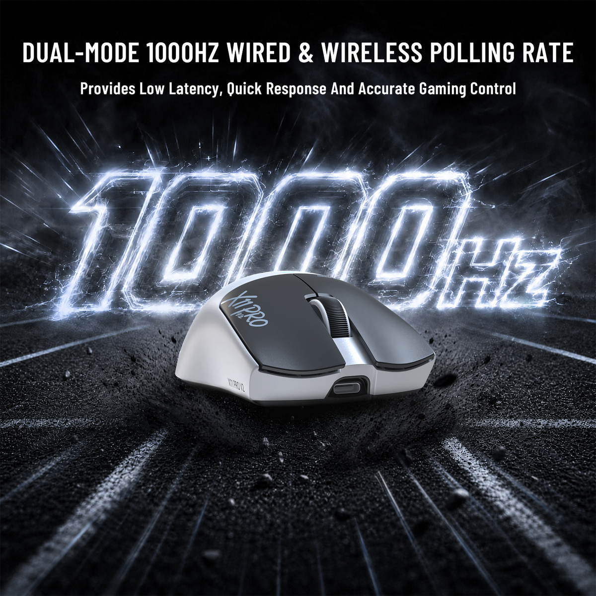 ATTACK SHARK X11 PRO V2 Kabellose Gaming-Maus mit TFT-Display, Ladestation und C06 Spiralkabel