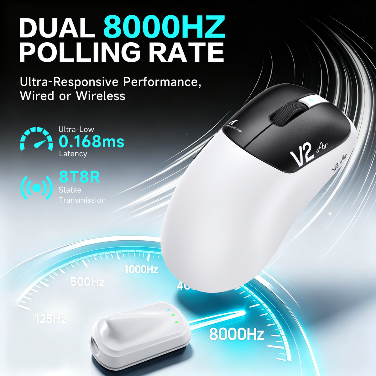ATTACK SHARK V2 AIR PAW3955MAX Ergonomische kabellose Gaming-Maus