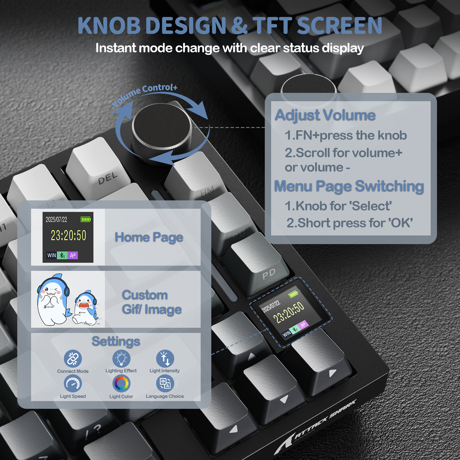 ATTACK SHARK X820Ultra Tri-Mode-Dichtungs-Mechanische Tastatur