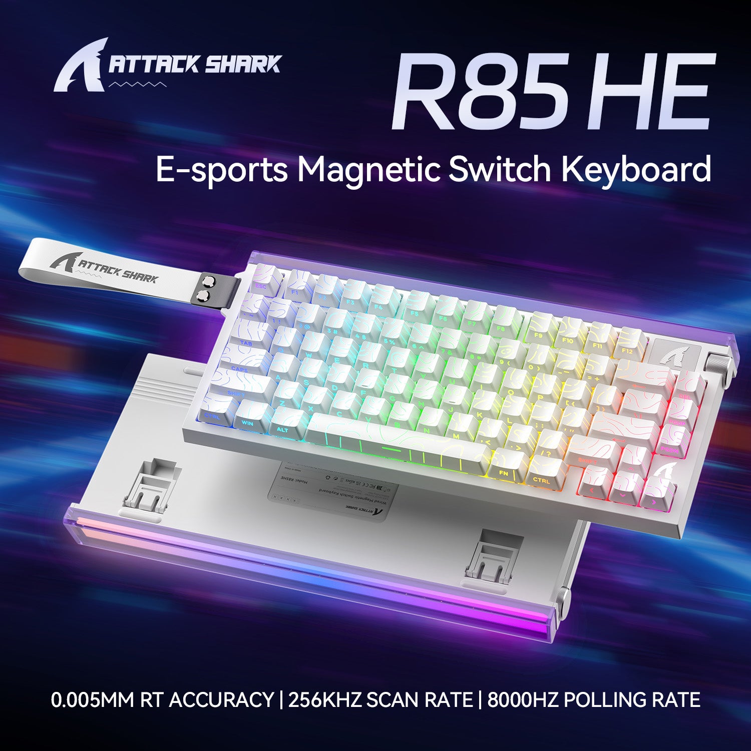 ATTACK SHARK R85 HE Rapid Trigger-Tastatur mit Magnetschalter und benutzerdefinierter Leuchtbox