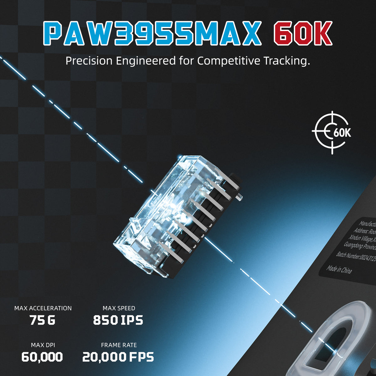 ATTACK SHARK F1 AIR 39g kabellose Gaming-Maus mit PAW3955MAX und C06 Ultra-Kabel