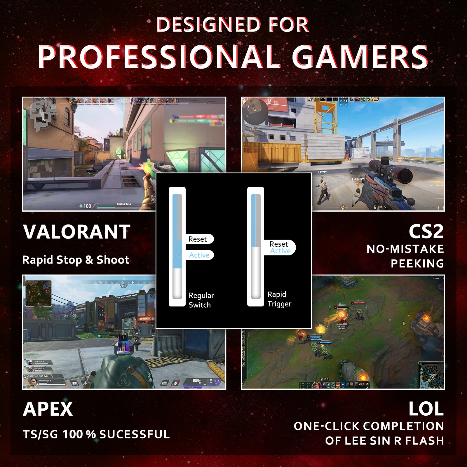 X65 HE keyboard for FPS games: Valorant, CS2, Apex, LOL