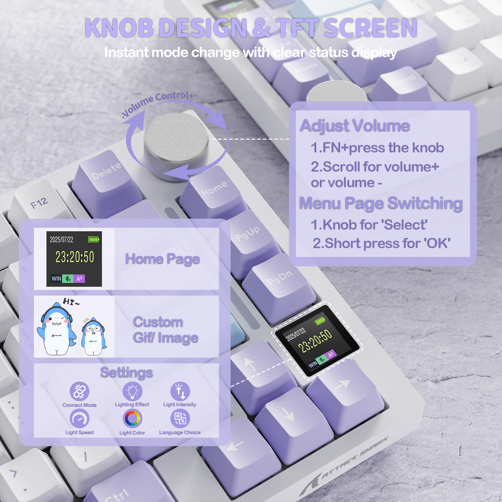 ATTACK SHARK X820Ultra Tri-Mode-Dichtungs-Mechanische Tastatur