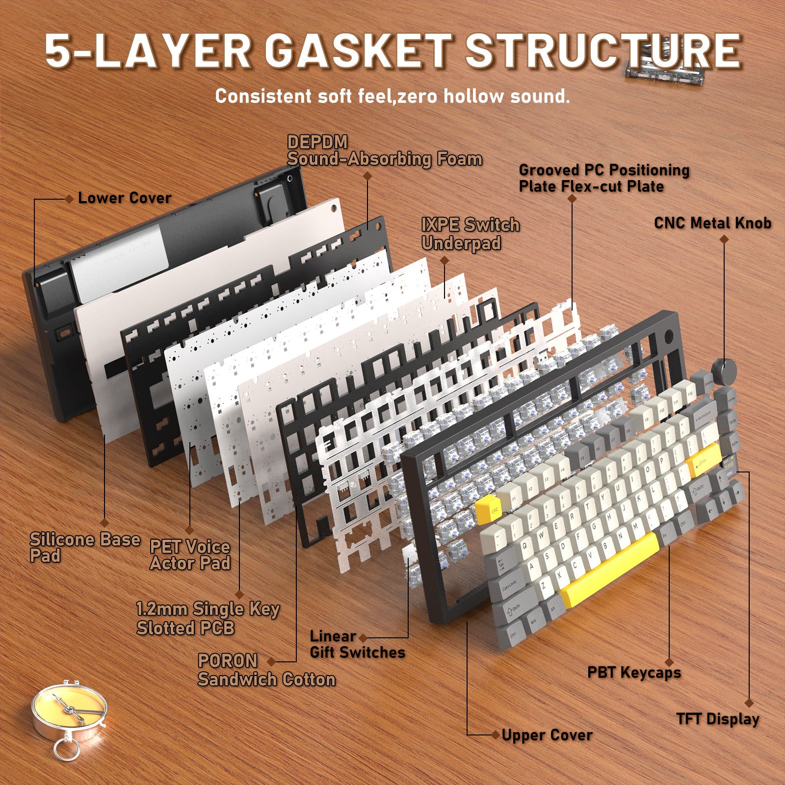 ATTACK SHARK X820ULTRA Mechanische Tastatur mit C01ULTRA Spiralkabel