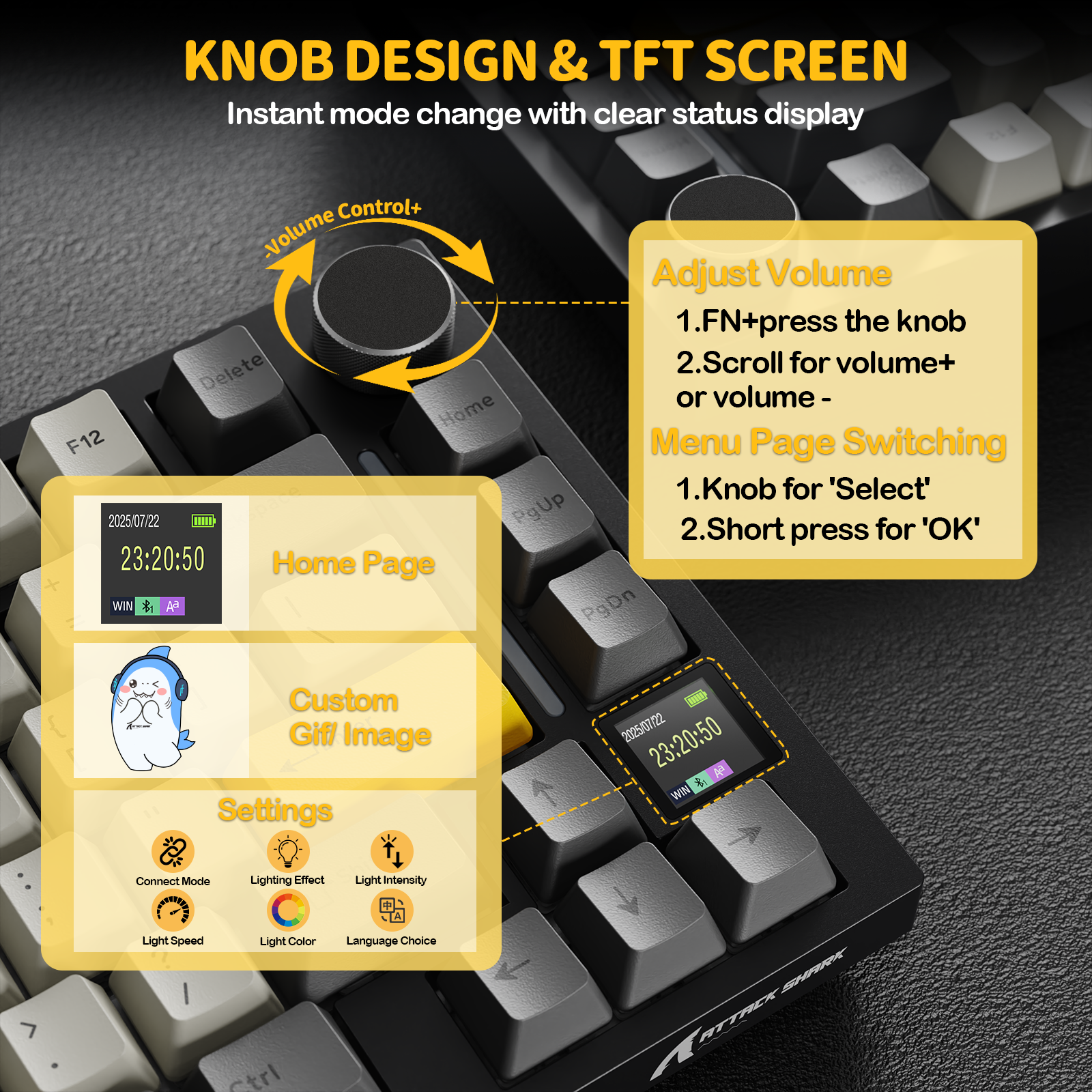 ATTACK SHARK X820Ultra Tri-Mode-Dichtungs-Mechanische Tastatur