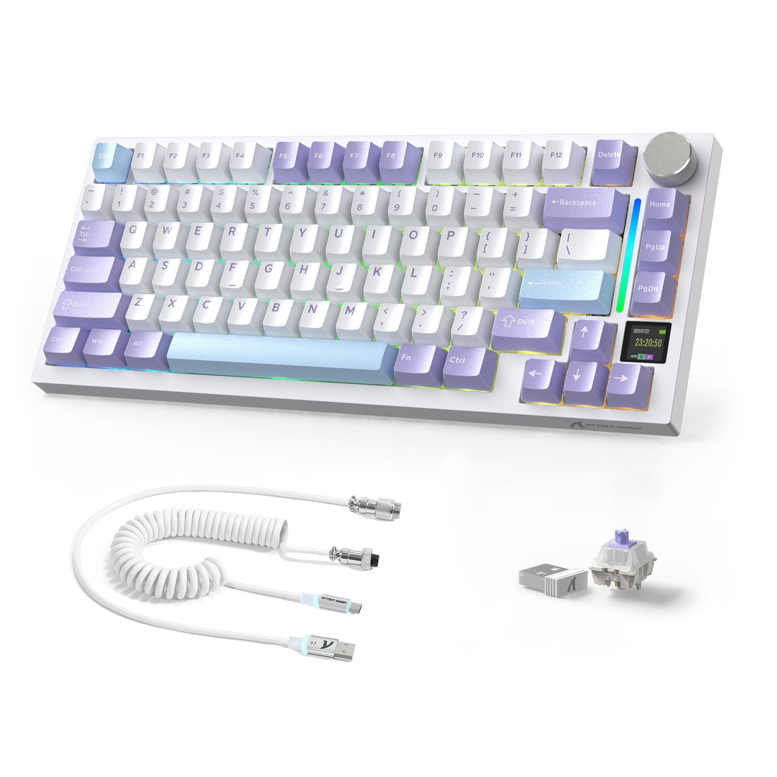 ATTACK SHARK X820ULTRA Mechanische Tastatur mit C01ULTRA Spiralkabel