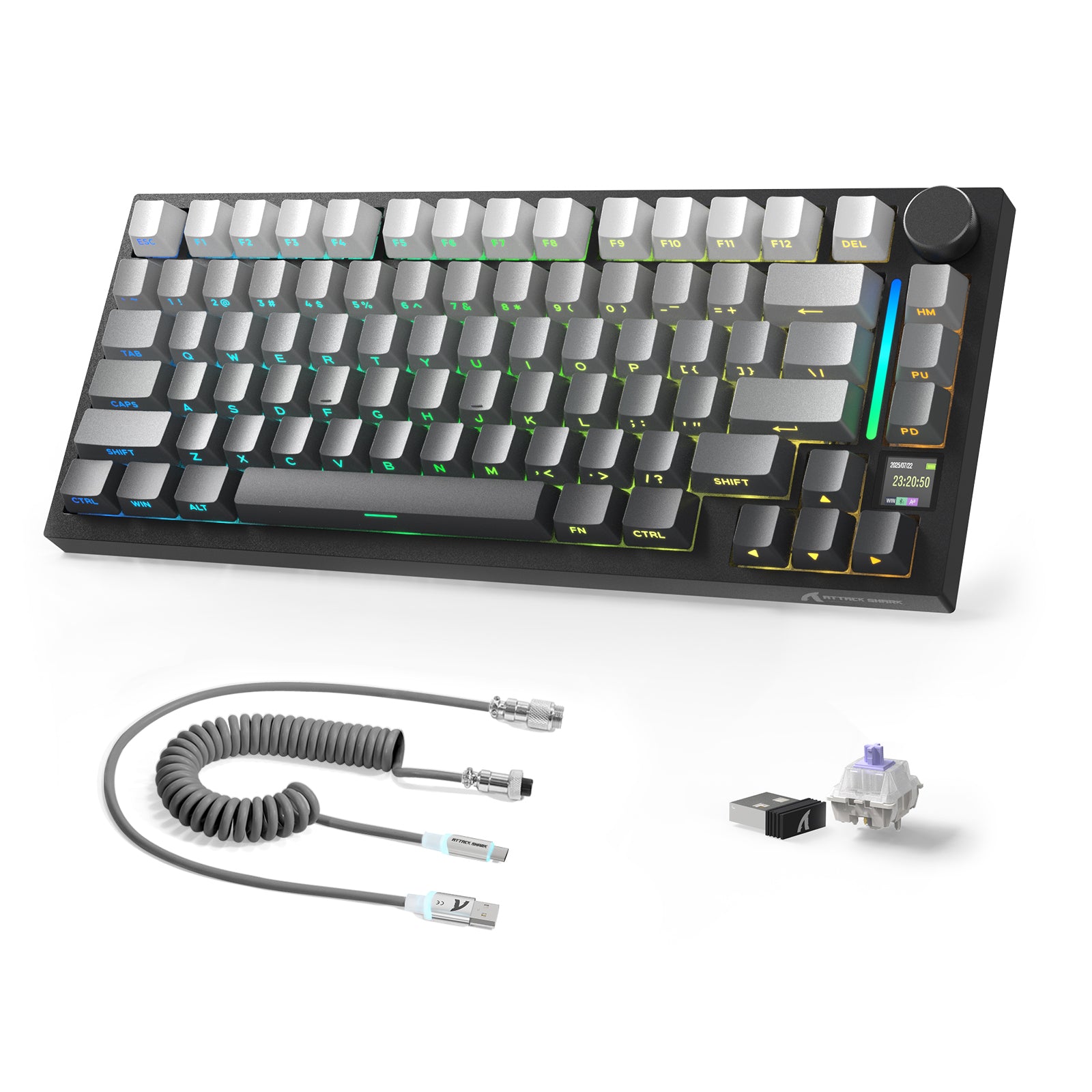ATTACK SHARK X820ULTRA Mechanische Tastatur mit C01ULTRA Spiralkabel