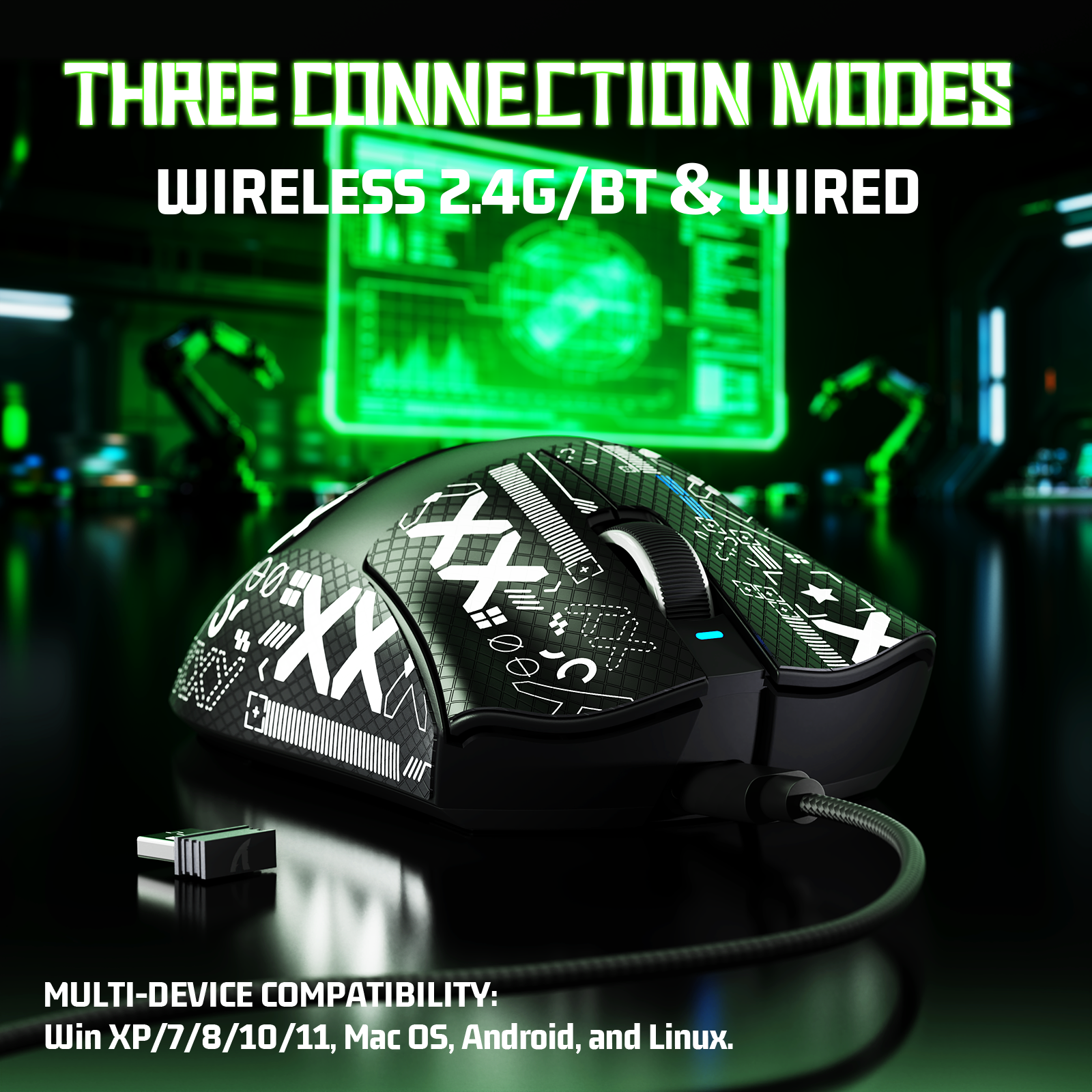 ATTACK SHARK V3 Ultraleichte Tri-Mode Gaming-Maus