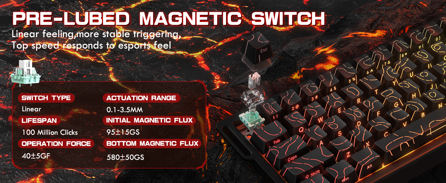 ATTACK SHARK X68PRO HE Kabellose Rapid Trigger-Tastatur mit Spiralkabel