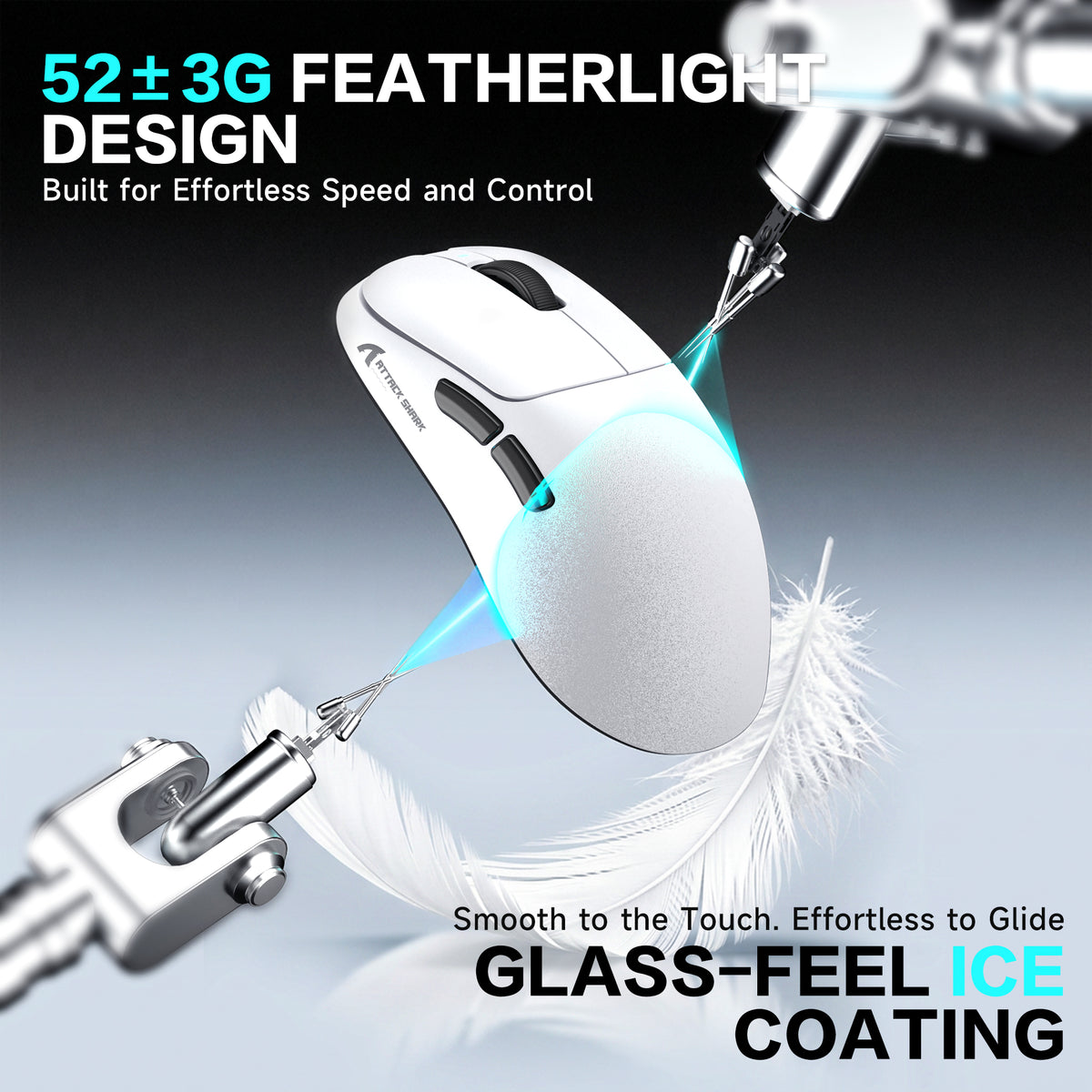 ATTACK SHARK V2 AIR PAW3955MAX Ergonomische kabellose Gaming-Maus