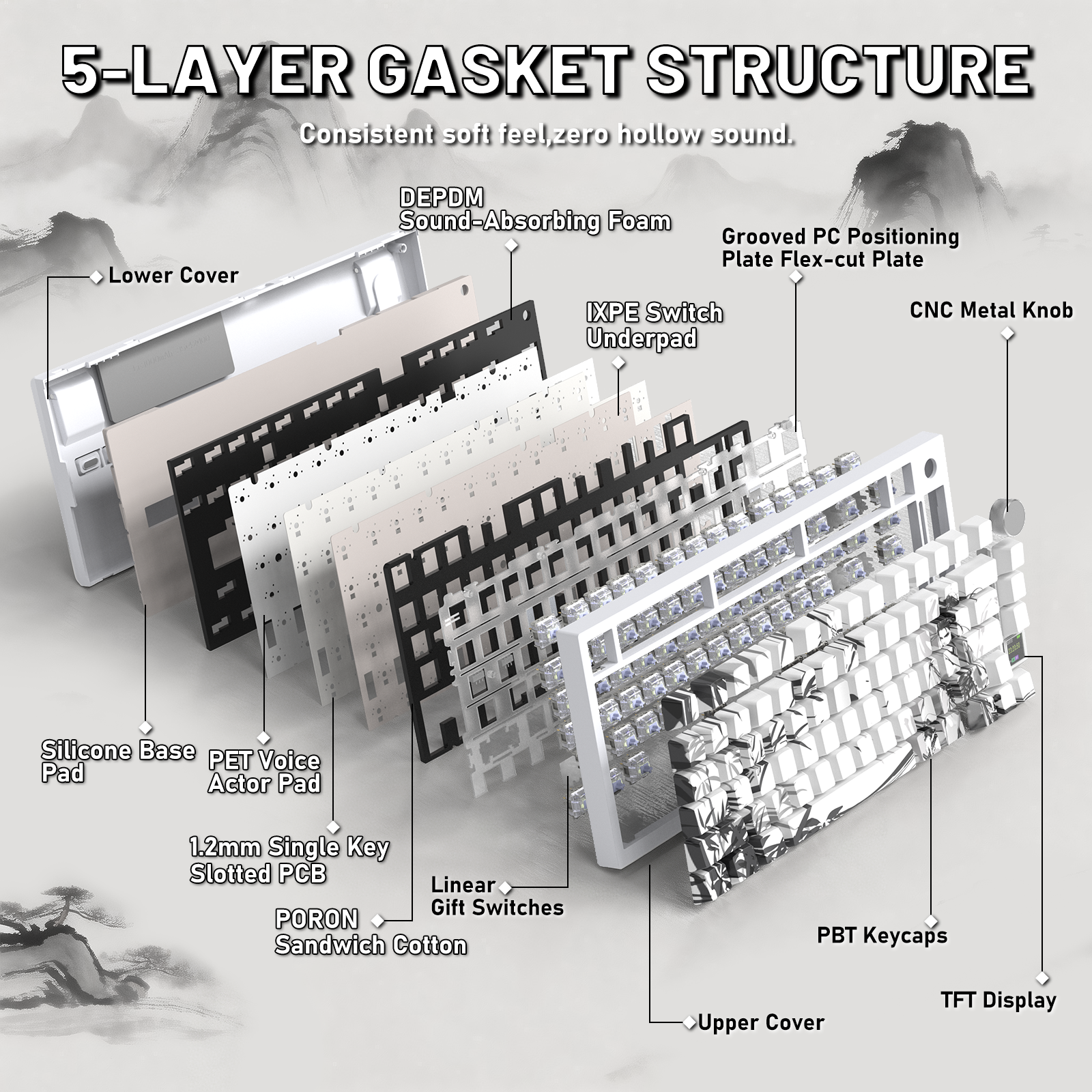 ATTACK SHARK X820ULTRA Mechanische Tastatur mit C01ULTRA Spiralkabel