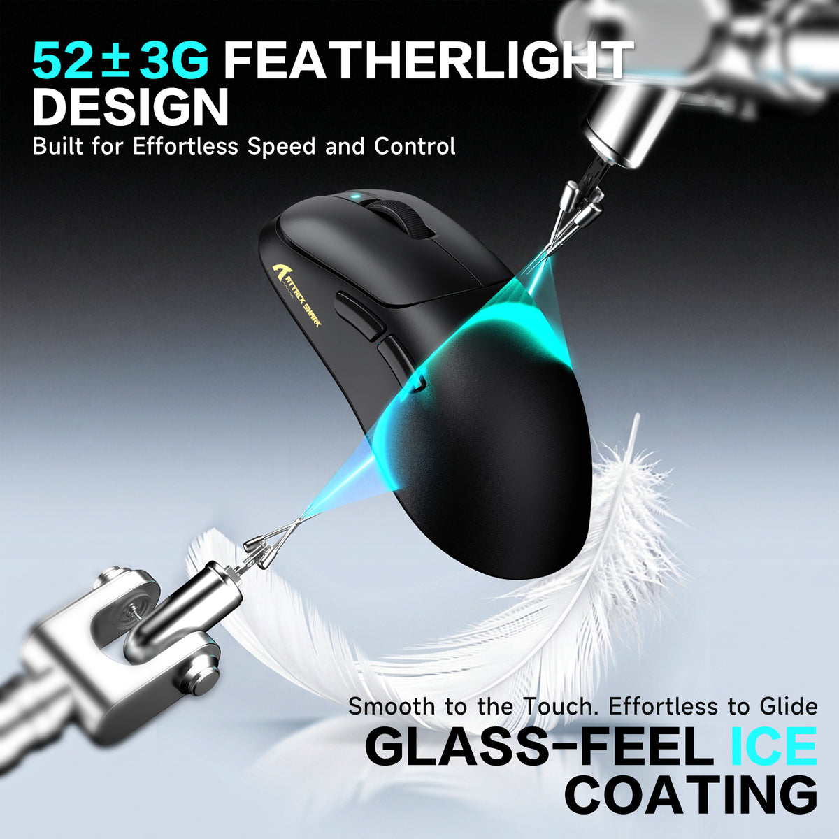 ATTACK SHARK V2 AIR PAW3955MAX Ergonomische kabellose Gaming-Maus