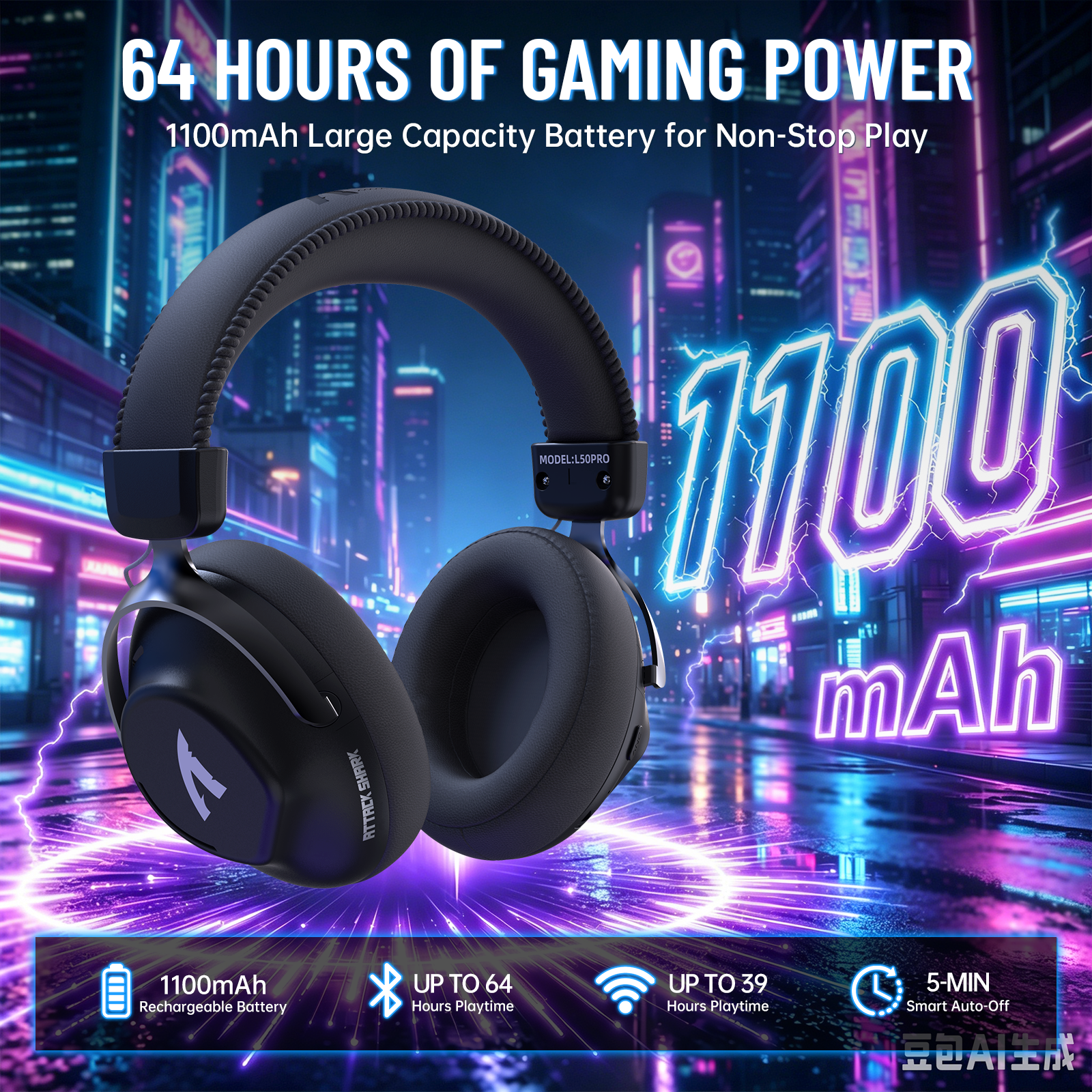 ATTACK SHARK L50 PRO Tri-Modus Kabelloses Gaming-Headset