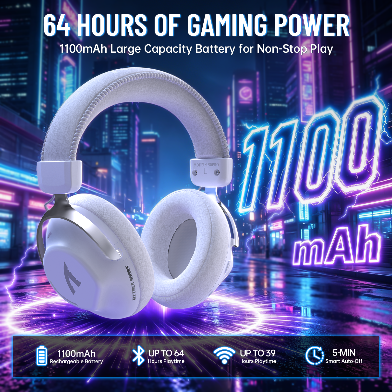 ATTACK SHARK L50 PRO Tri-Modus Kabelloses Gaming-Headset