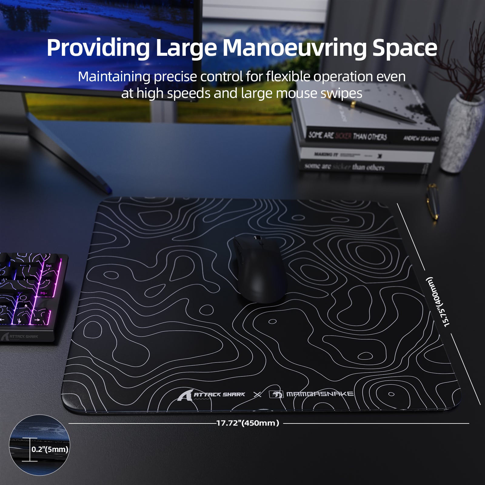 Attack Shark CM05 Mouse Pad - Large Manoeuvring Space