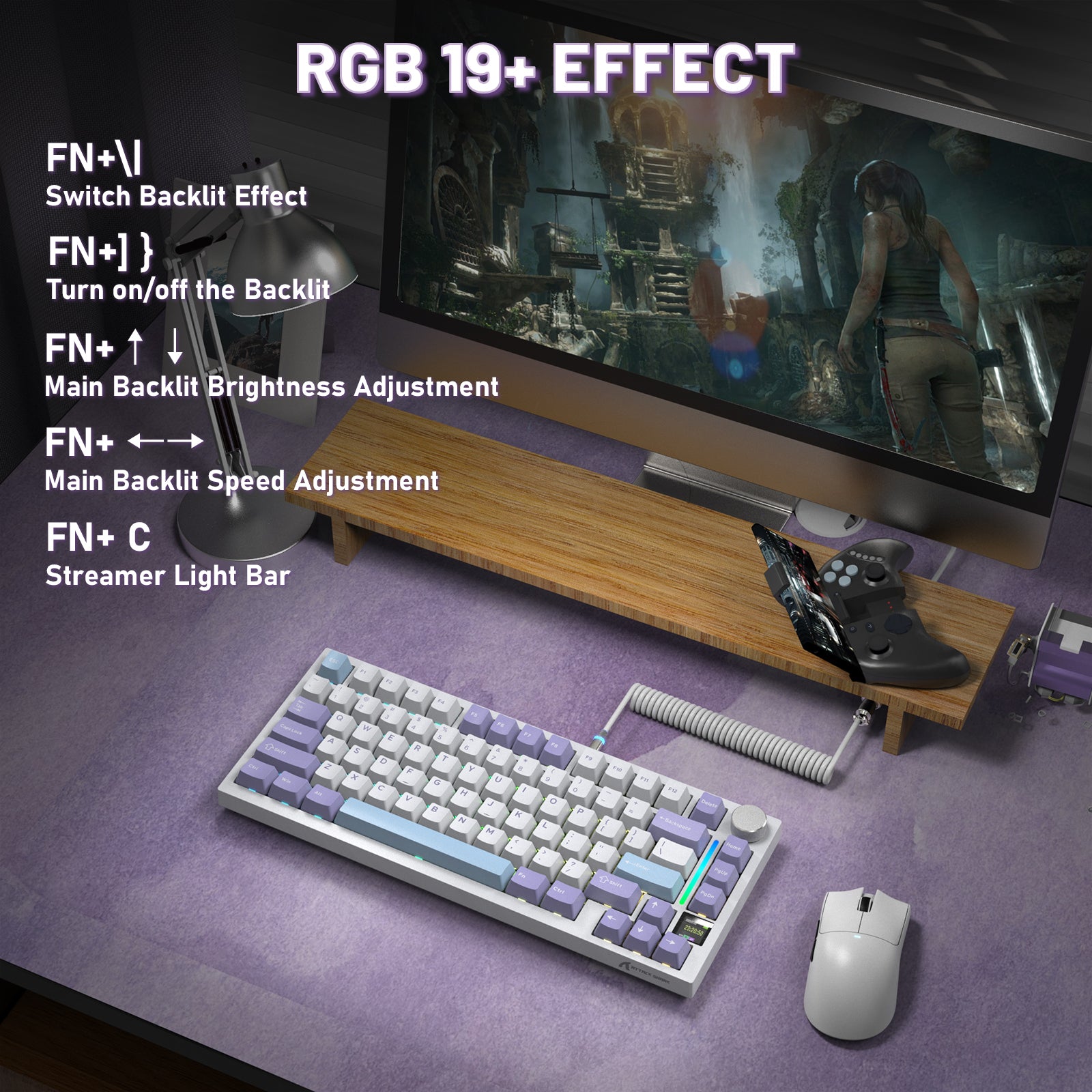 ATTACK SHARK X820ULTRA Mechanische Tastatur mit C01ULTRA Spiralkabel