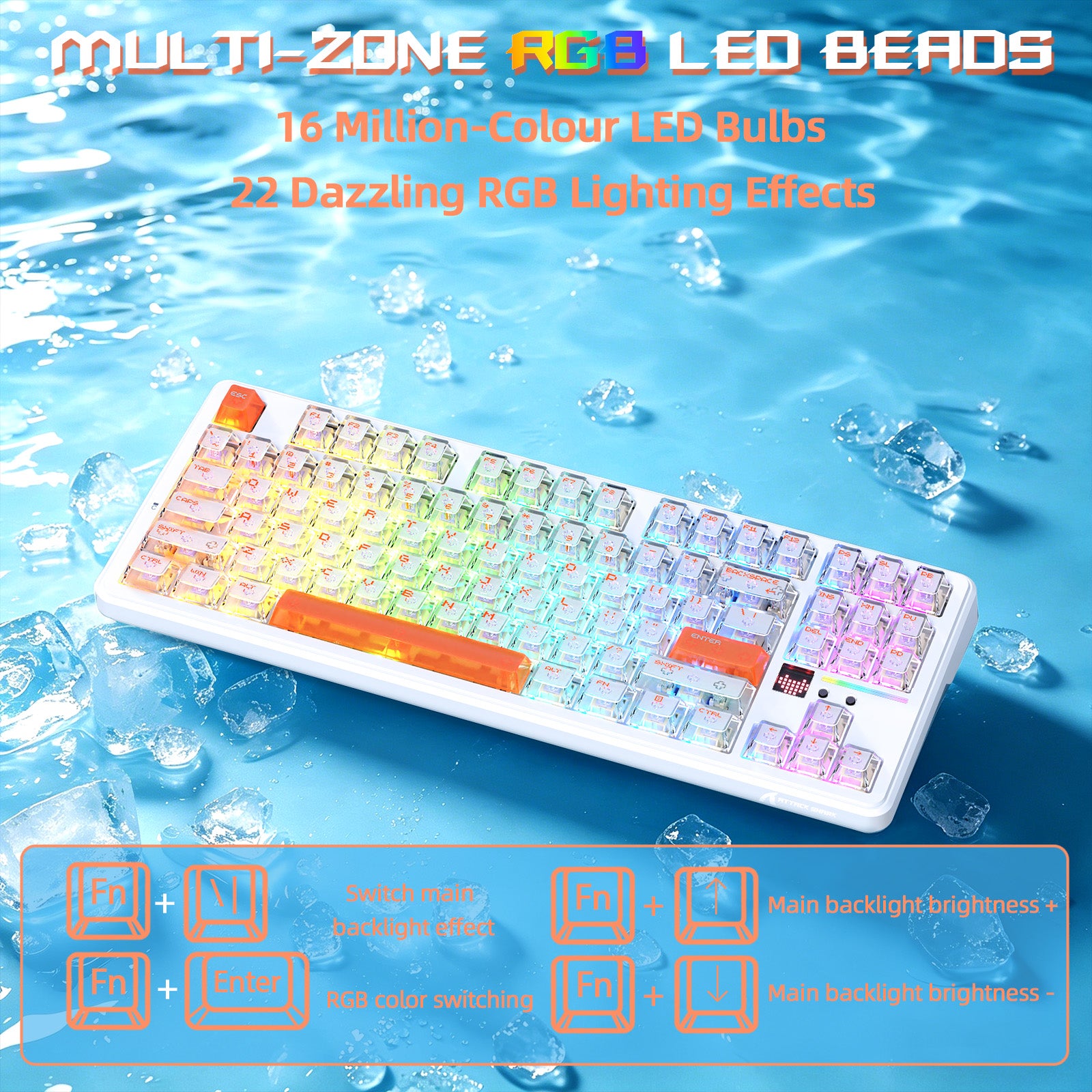 ATTACK SHARK X87 ULTRA Kabellose Gaming-Tastatur mit 8KHz-Empfänger und RGB-Spiralkabel