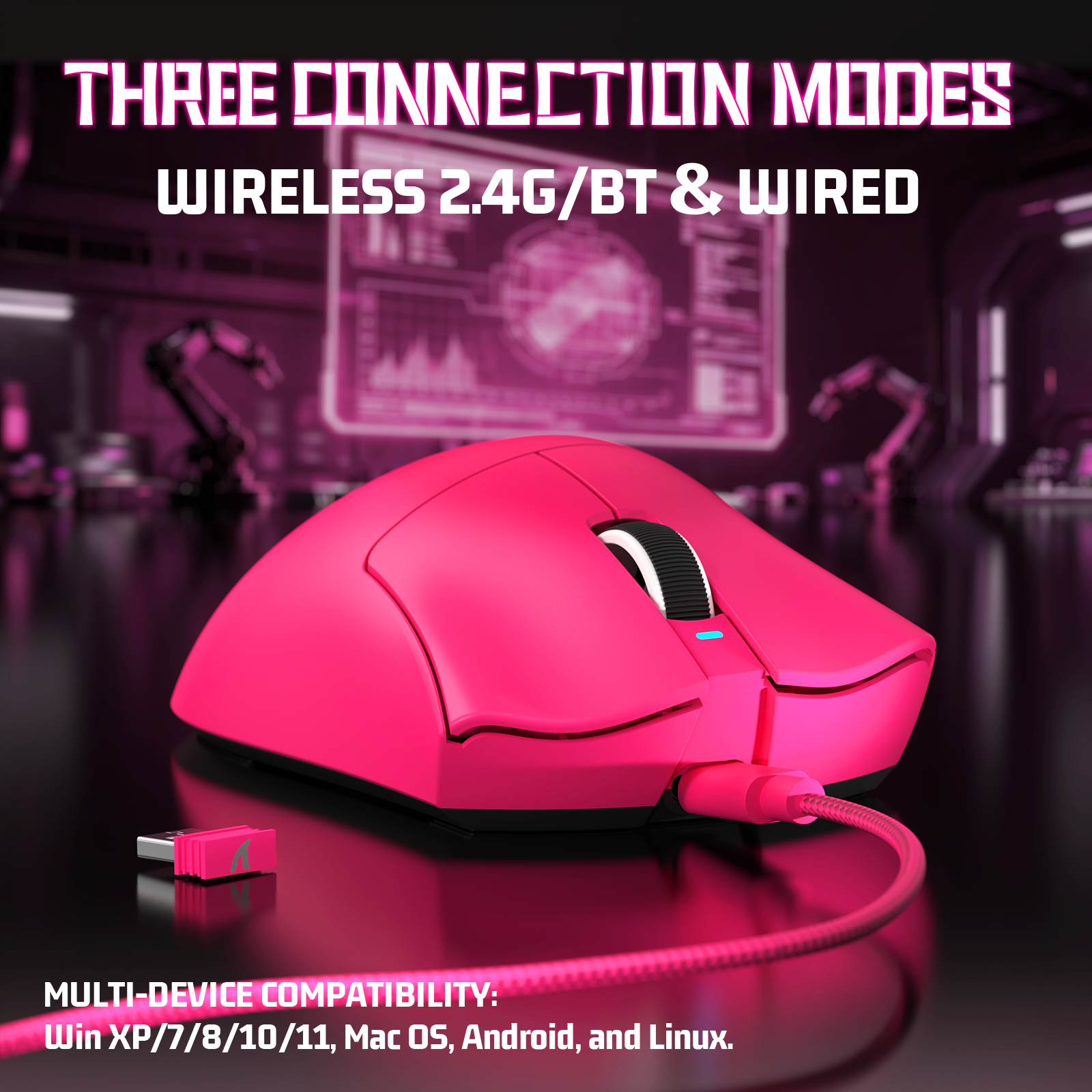 ATTACK SHARK V3 Ultraleichte Tri-Mode Gaming-Maus