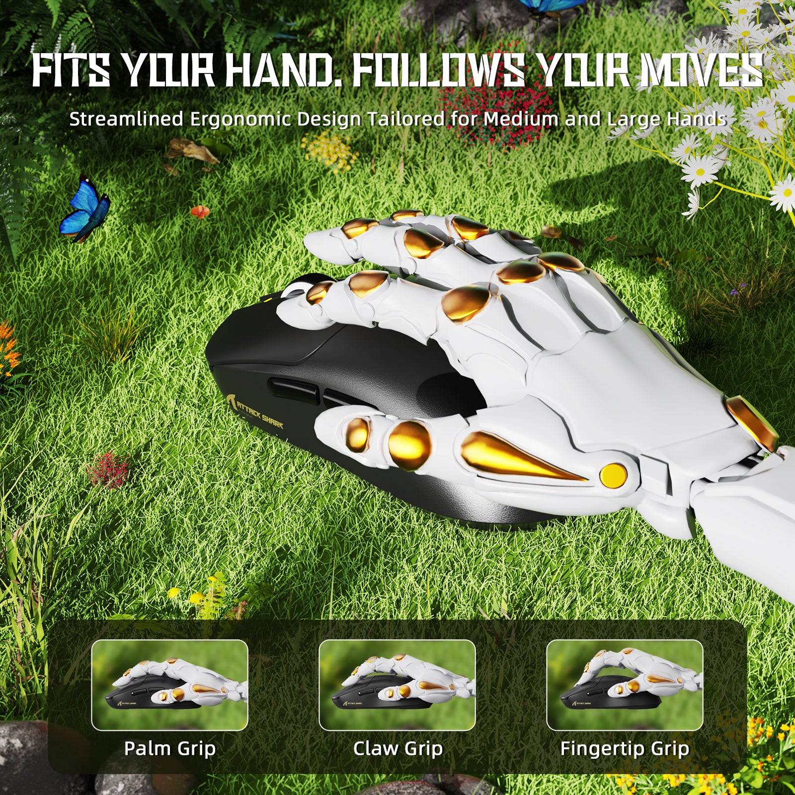 ATTACK SHARK X8SE Tri-mode Wireless Gaming Mouse 25000 DPI Ultra Lightweight