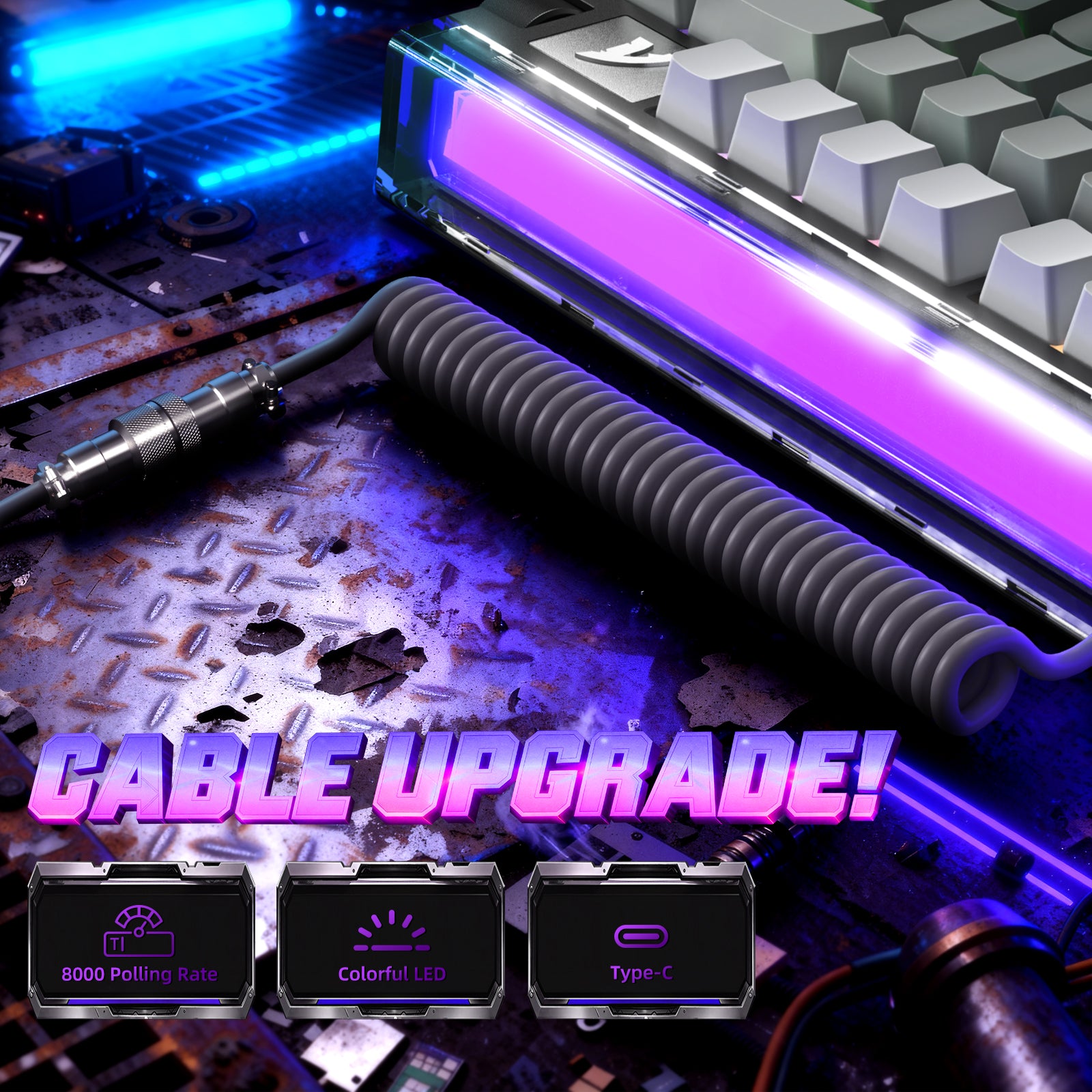 ATTACK SHARK R85 HE Rapid Trigger Tastatur mit C01ULTRA LED Kabel