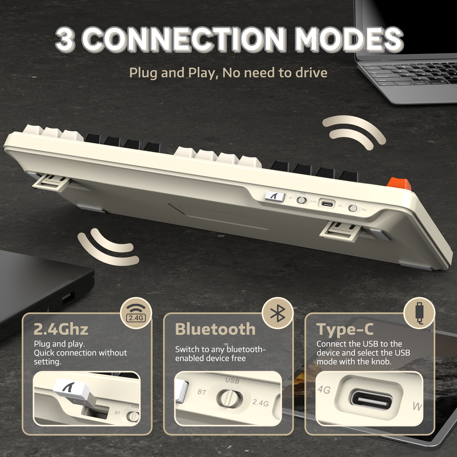 ATTACK SHARK X87 Tri-Mode-Dichtungstastatur