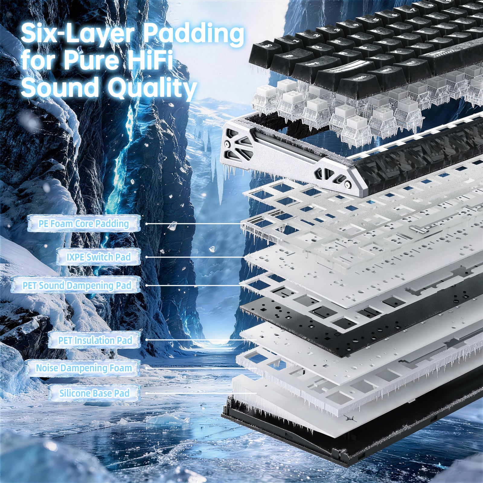 ATTACK SHARK R68 HE Kohlefaser Kabelgebundene Rapid Trigger Magnetischer Schalter Tastatur mit C01 Ultra RGB Spiralkabel