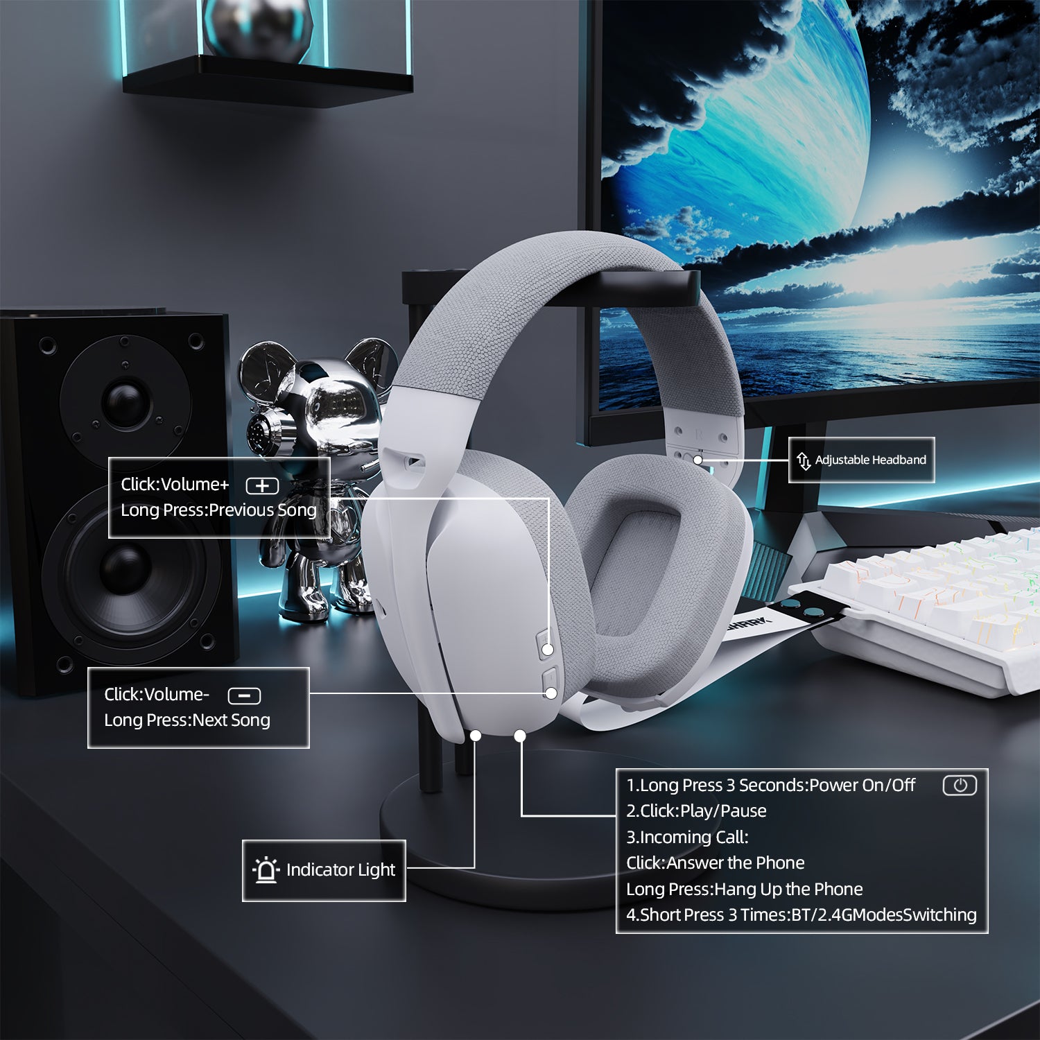 ATTACK SHARK L80PRO Kabelloses Gaming-Headset