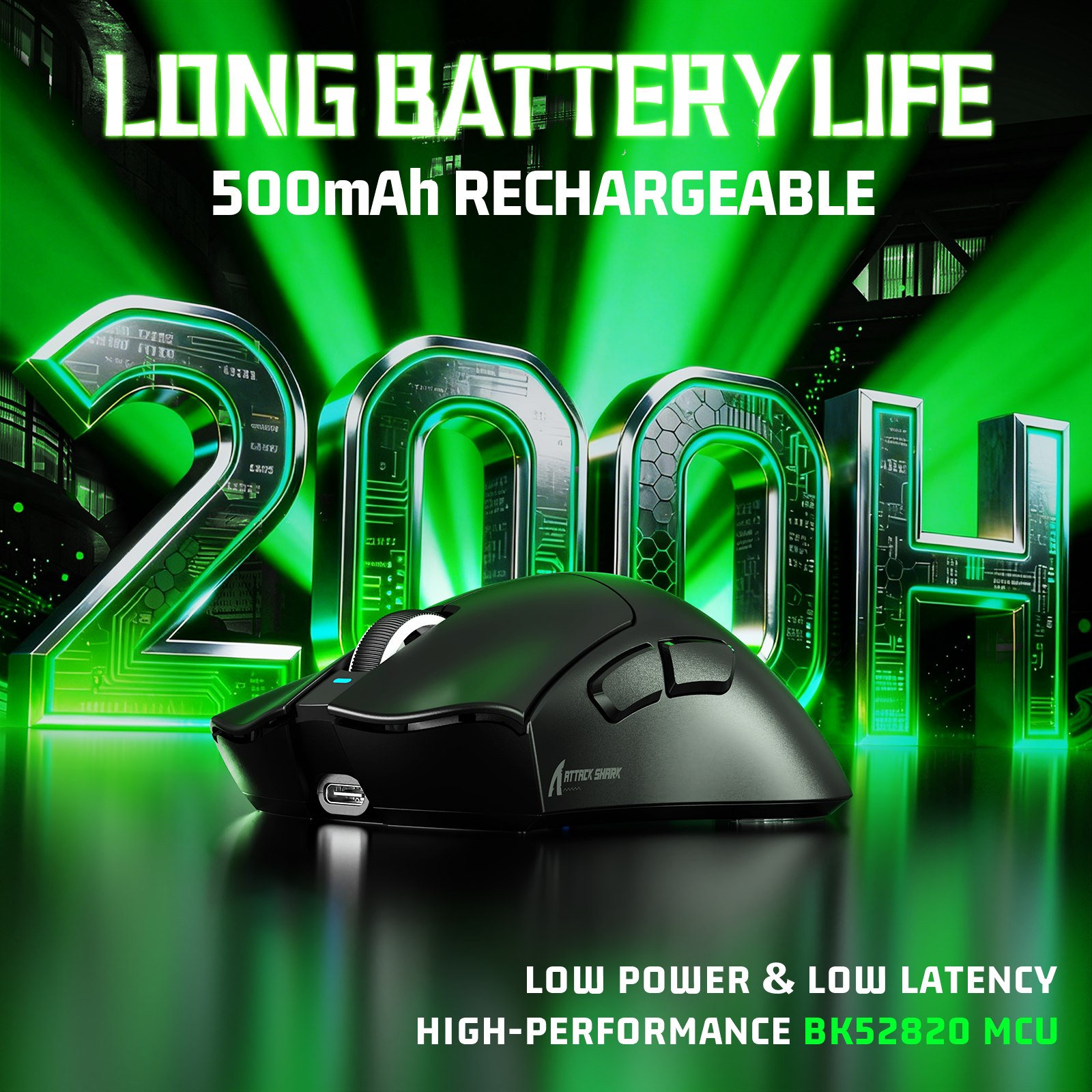 ATTACK SHARK V3 Ultraleichte Tri-Mode Gaming-Maus