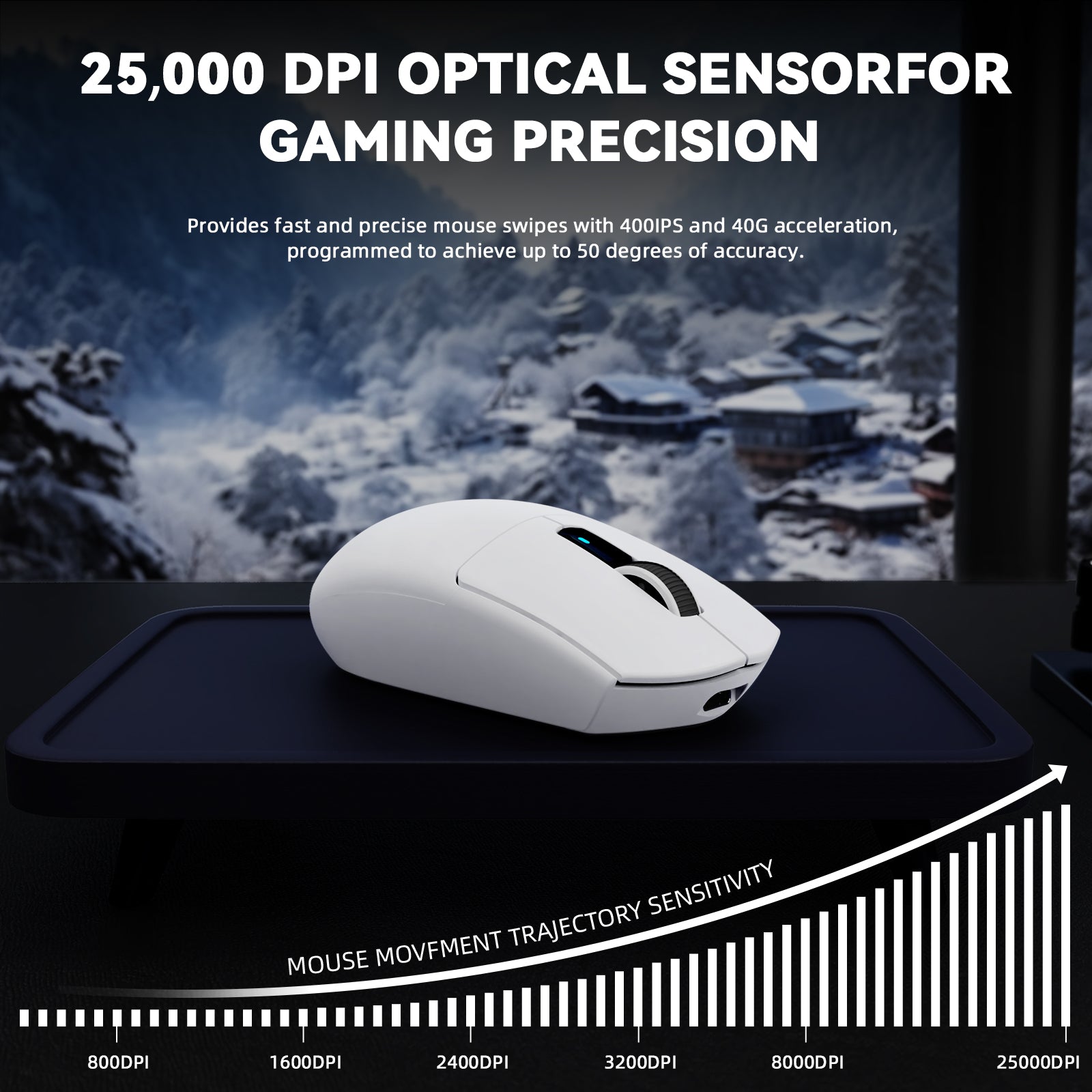 ATTACK SHARK G3PRO Kabellose Tri-Mode-Gaming-Maus mit Ladestation, 25.000 DPI, ultraleicht