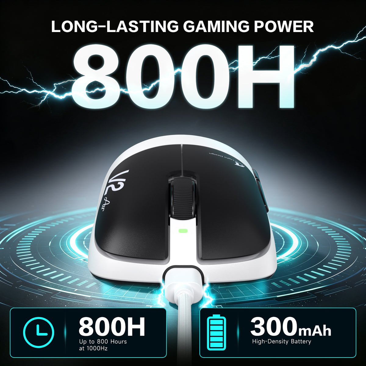 ATTACK SHARK V2 AIR PAW3955MAX Ergonomische kabellose Gaming-Maus