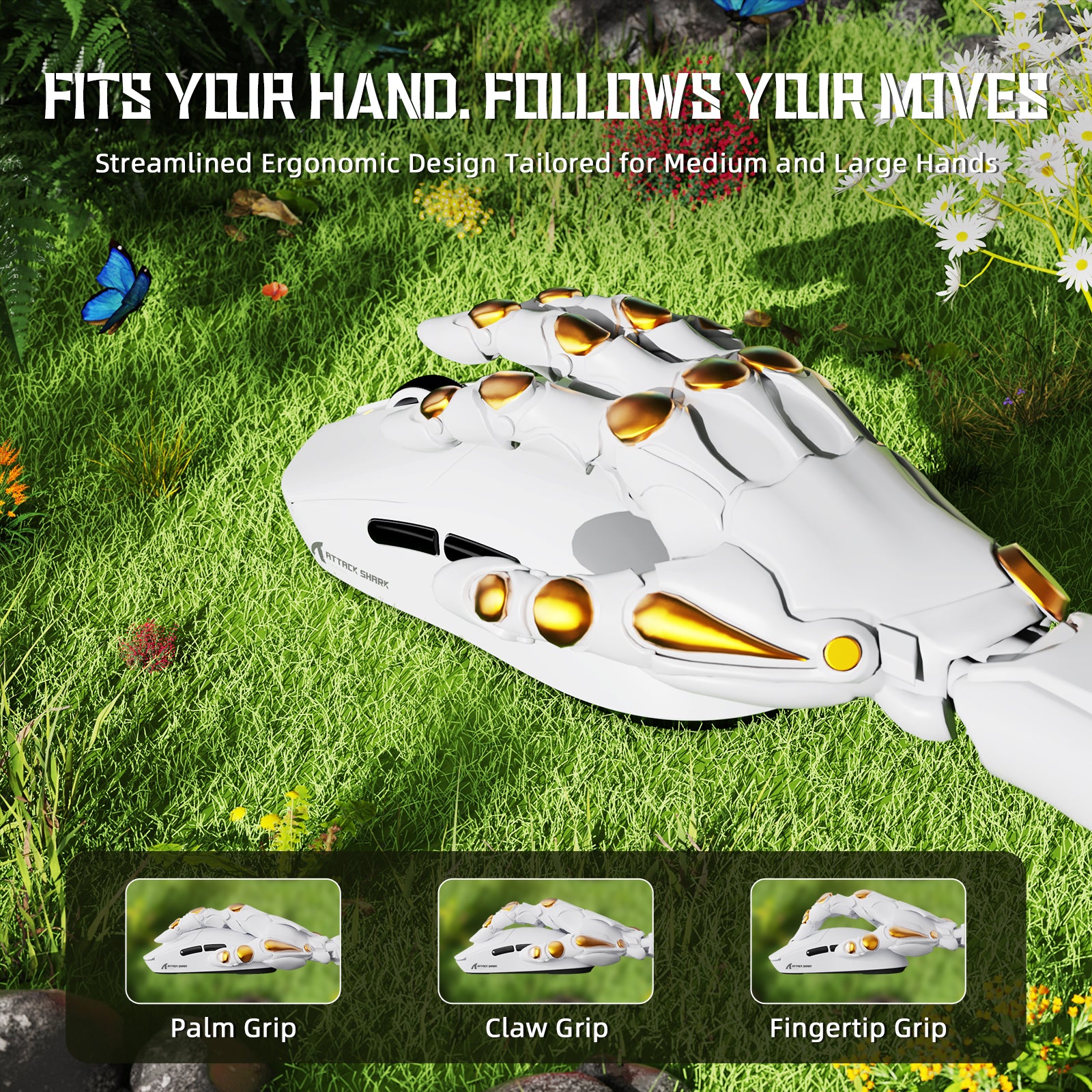 ATTACK SHARK X8SE Tri-mode Wireless Gaming Mouse 25000 DPI Ultra Lightweight