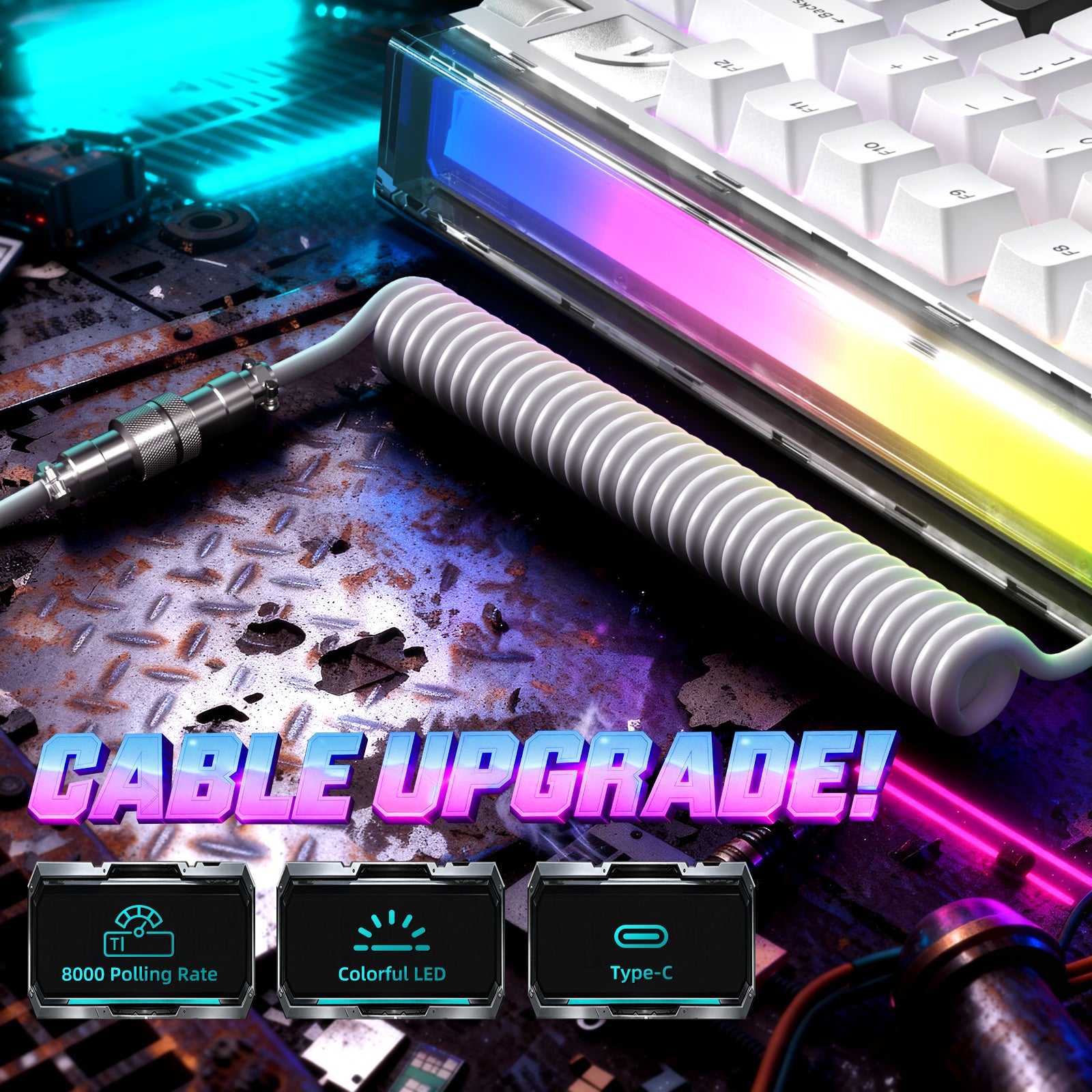 ATTACK SHARK R85 HE Rapid Trigger Tastatur mit C01ULTRA LED Kabel