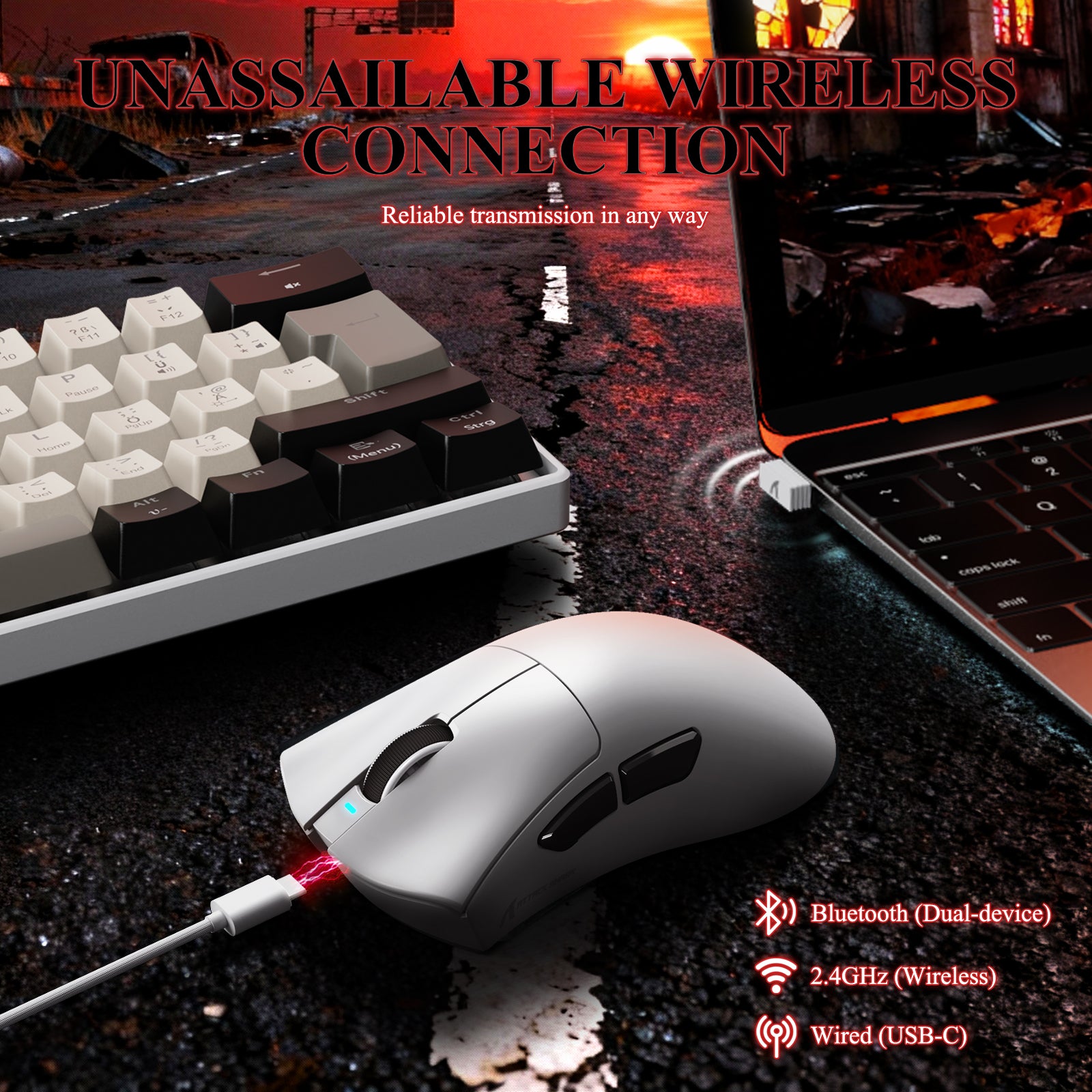 ATTACK SHARK V3PRO Ultraleichte Tri-Mode-Gaming-Maus mit Ladestation