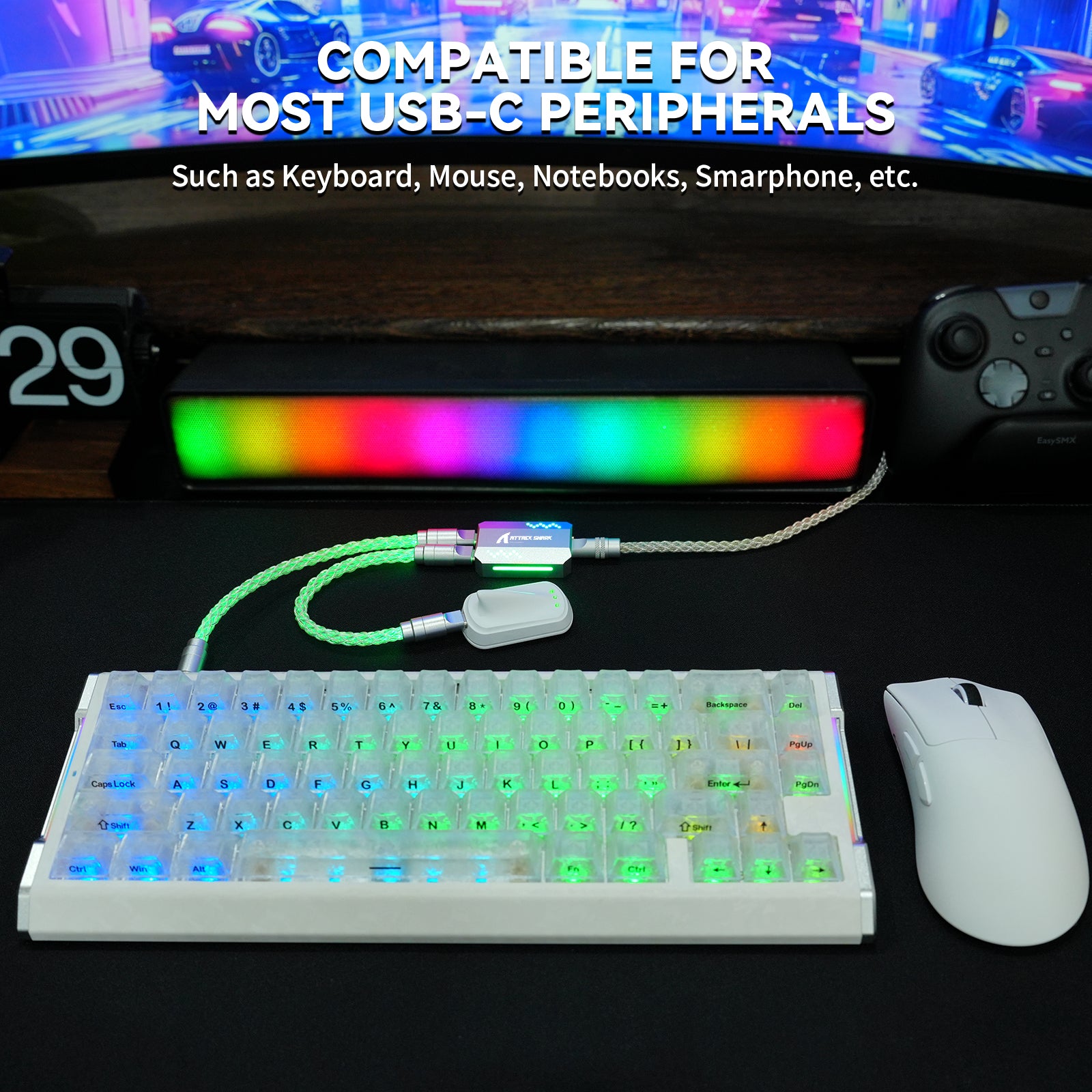 ATTACK SHARK C07 PRO 2-in-1 Type-C-Kabel für 8KHz Gaming-Tastatur/Maus