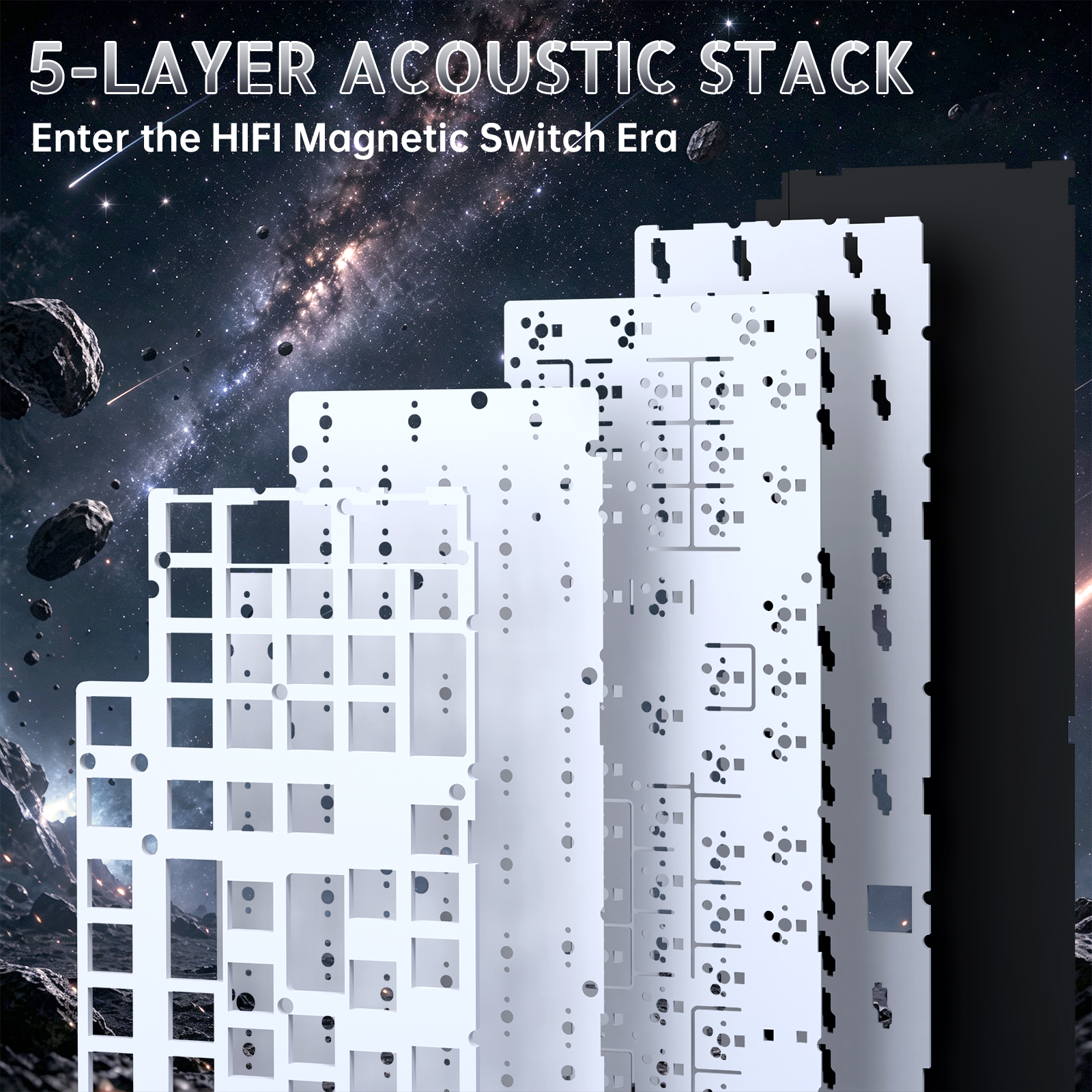ATTACK SHARK R98 HE Carbonfaser-Kabelgebundene Tastatur mit schnellem Auslöser, magnetischem Schalter und C01 Ultra RGB Spiralkabel