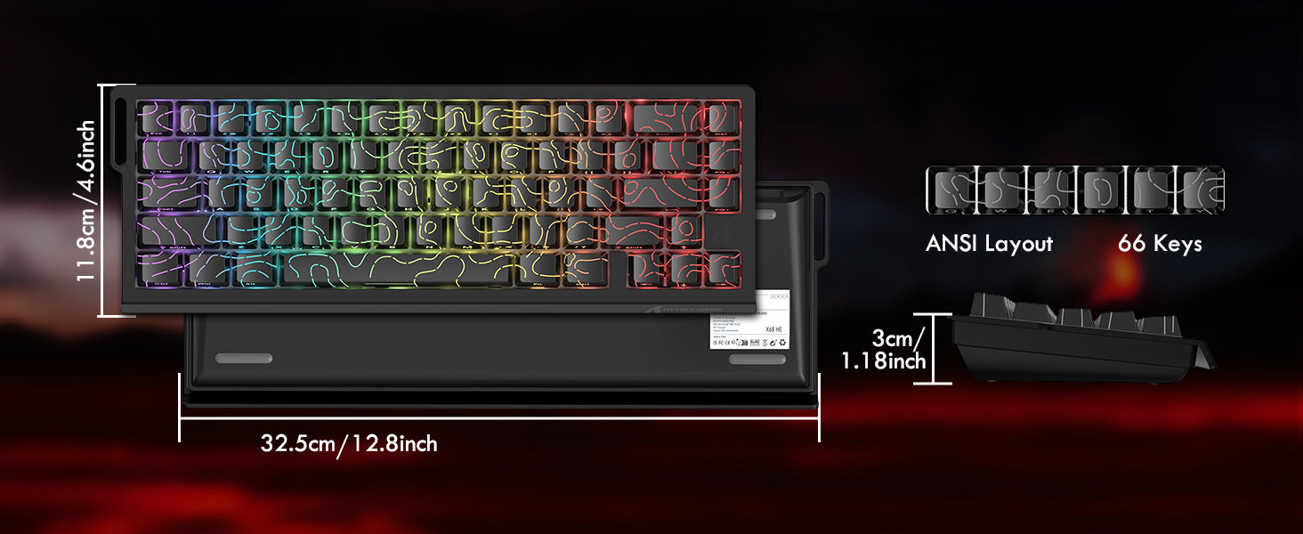 ATTACK SHARK X68 HE Rapid Trigger-Tastatur mit Magnetschalter und C01PRO-Spiralkabel