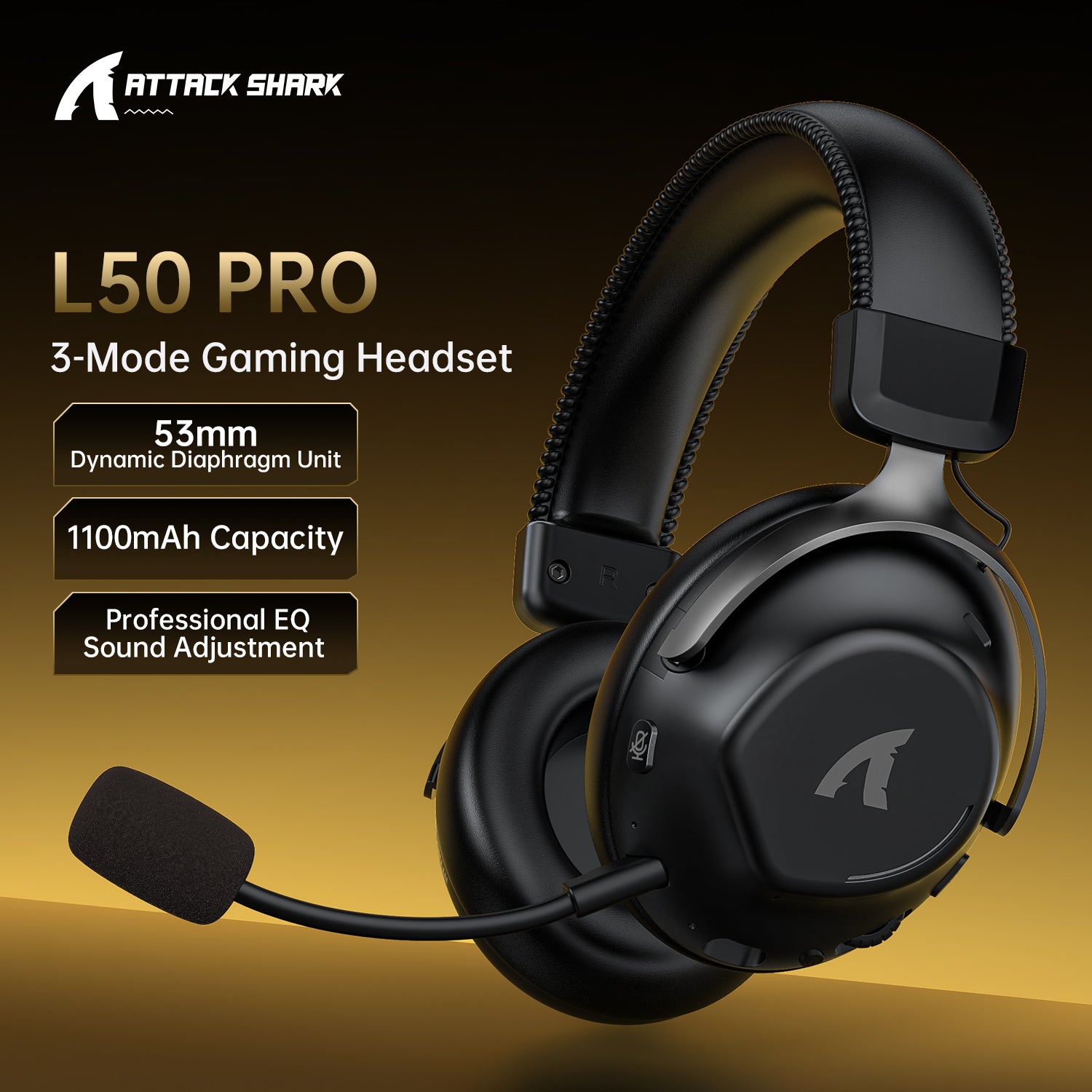 ATTACK SHARK L50PRO Tri-Mode kabelloses Gaming-Headset