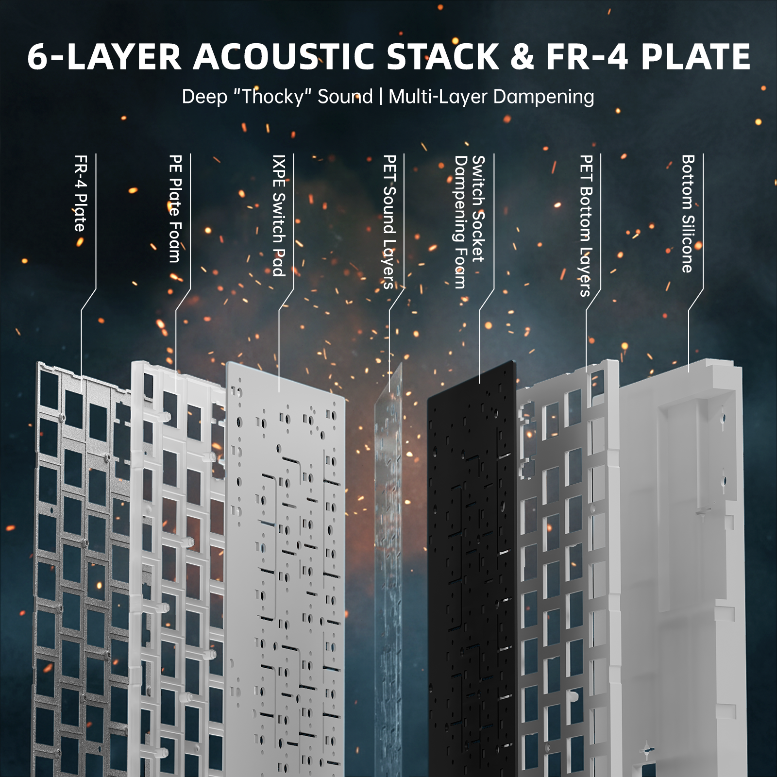 ATTACK SHARK R68 HE Kohlefaser Rapid Trigger Tastatur Magnetischer Schalter