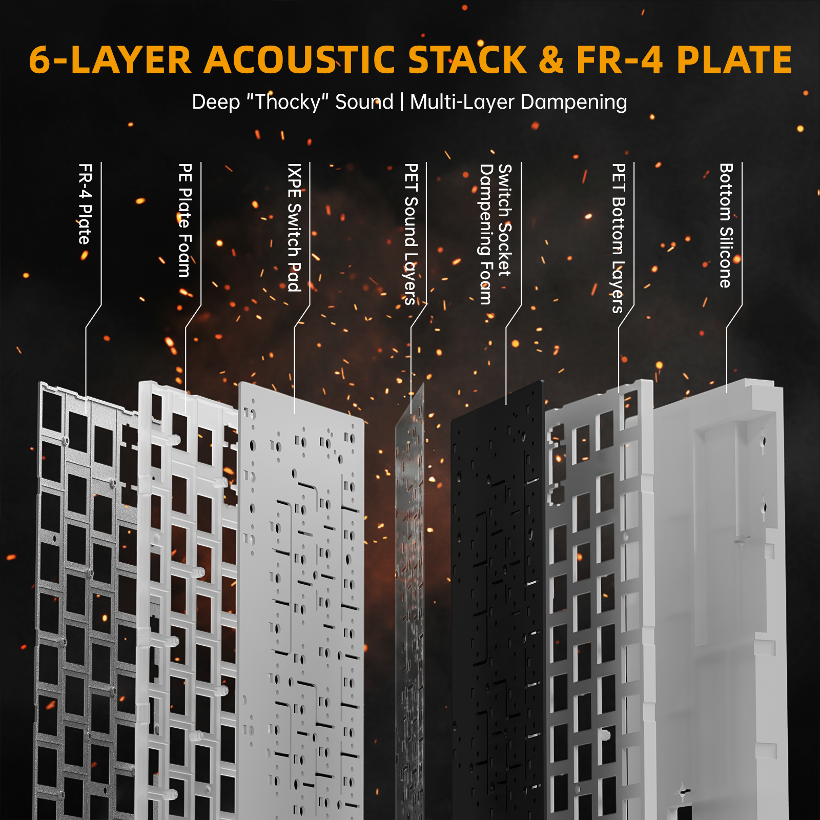 ATTACK SHARK R68 HE Kohlefaser Rapid Trigger Tastatur Magnetischer Schalter