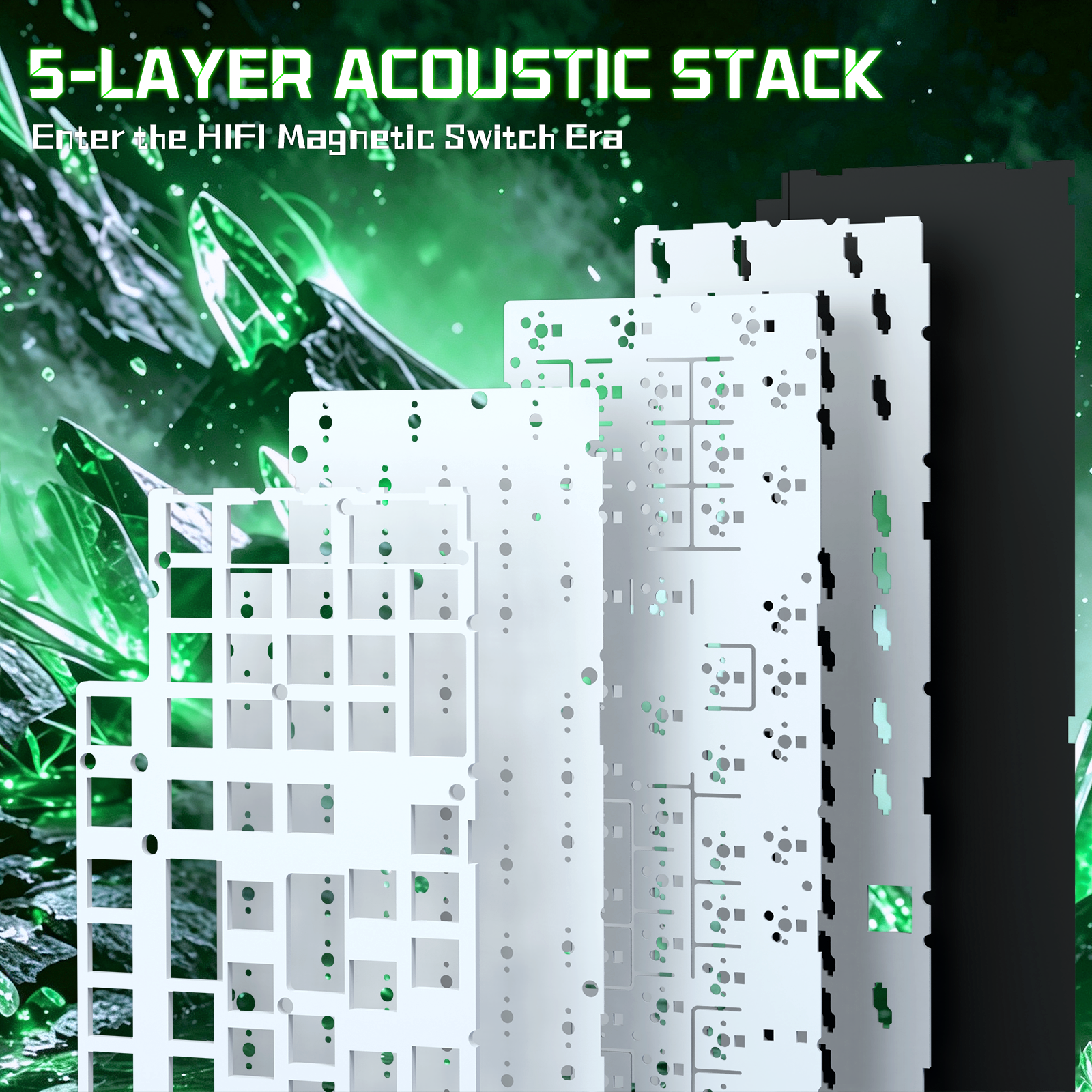 ATTACK SHARK R98 HE Carbonfaser-Kabelgebundene Tastatur mit schnellem Auslöser, magnetischem Schalter und C01 Ultra RGB Spiralkabel