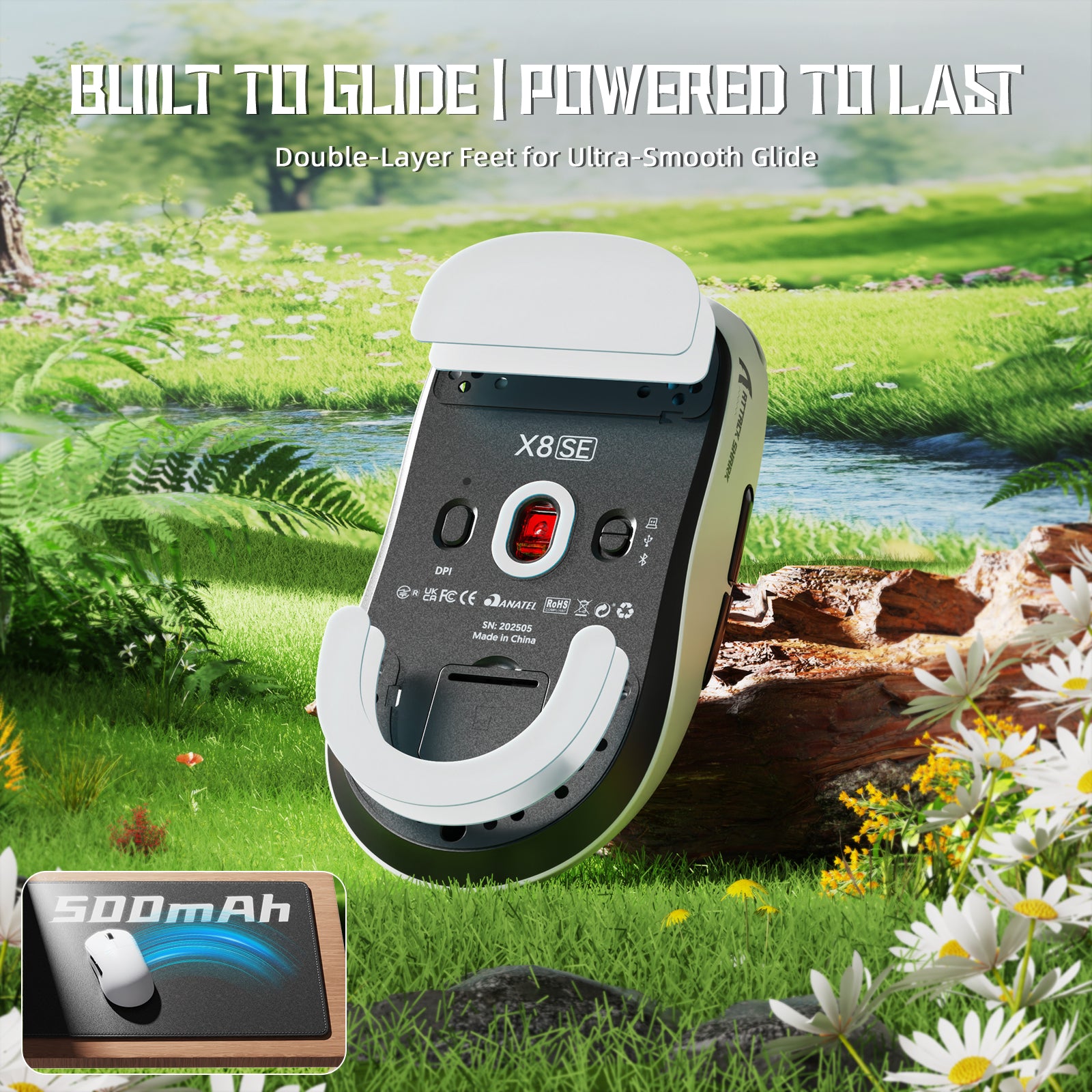ATTACK SHARK X8SE Tri-mode Wireless Gaming Mouse 25000 DPI Ultra Lightweight