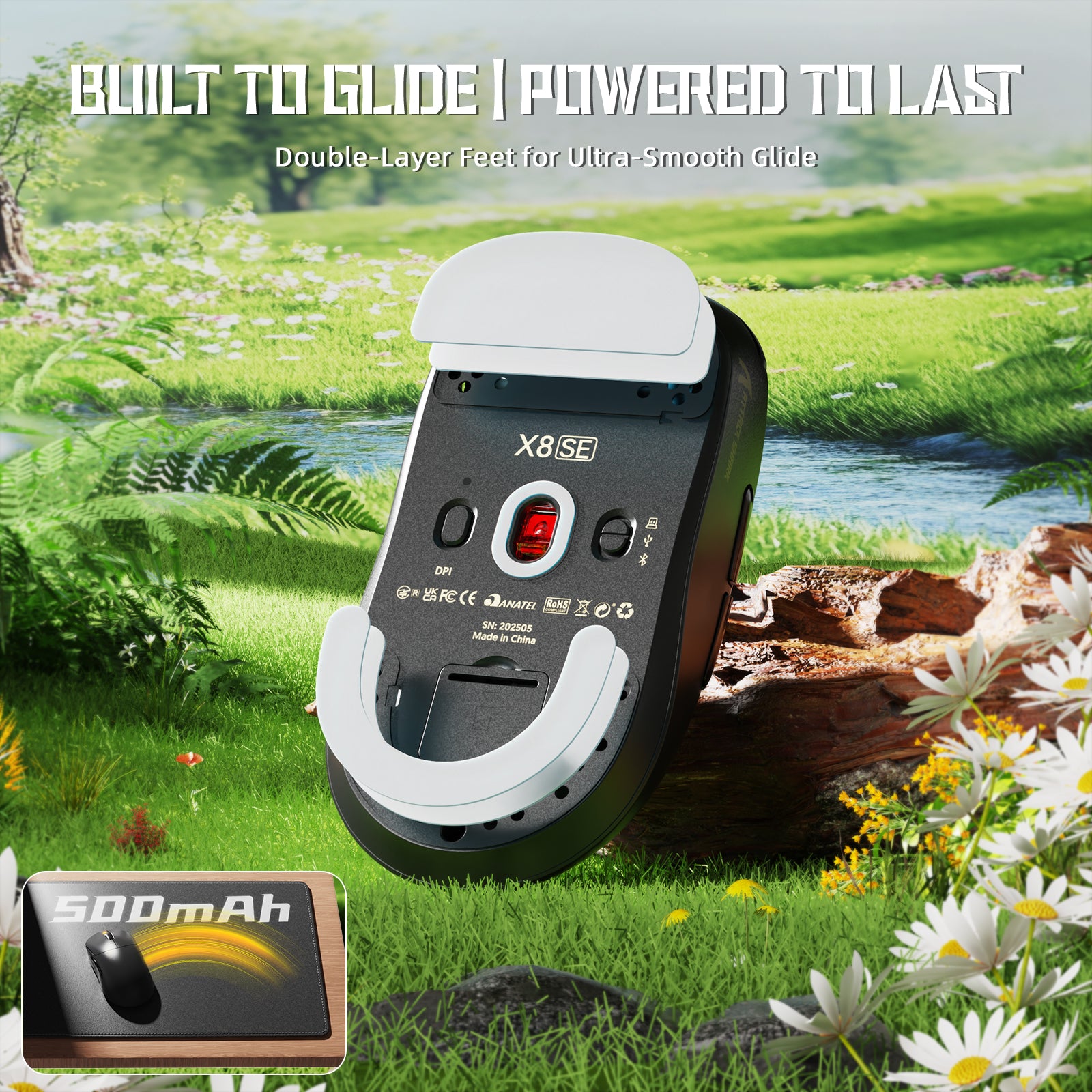 ATTACK SHARK X8SE Tri-mode Wireless Gaming Mouse 25000 DPI Ultra Lightweight