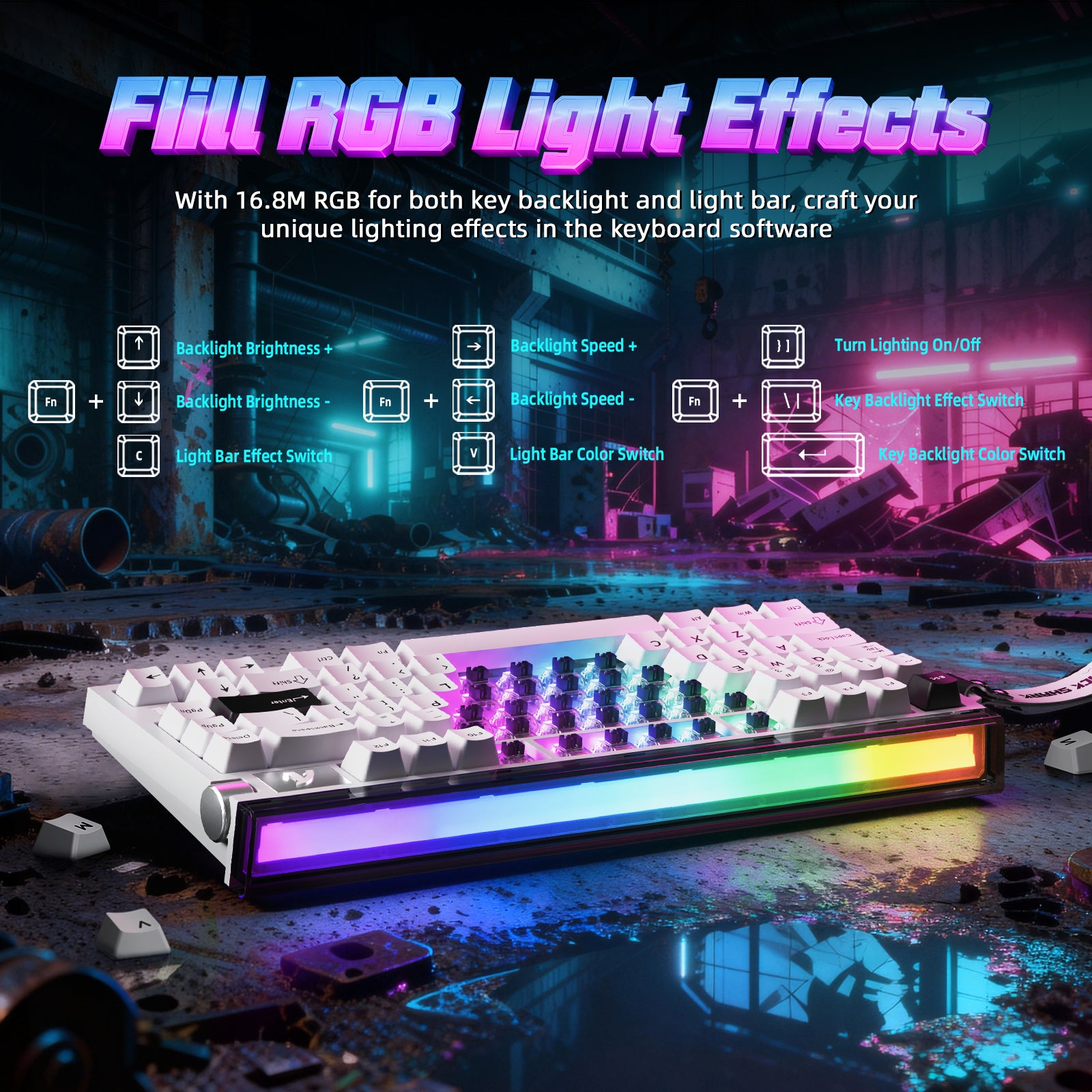 ATTACK SHARK R85 HE Rapid Trigger Tastatur mit C01ULTRA LED Kabel