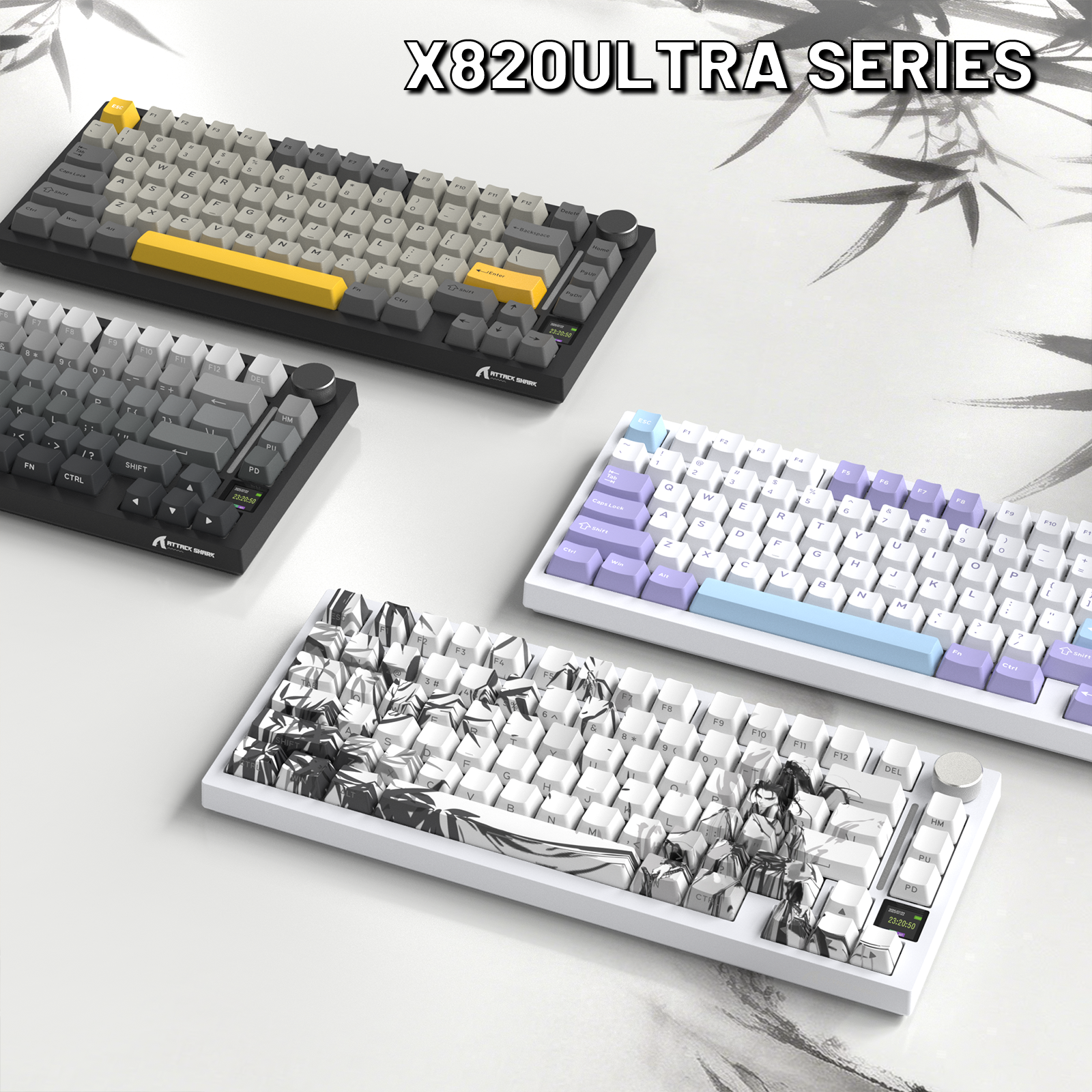 ATTACK SHARK X820ULTRA Mechanische Tastatur mit C01ULTRA Spiralkabel