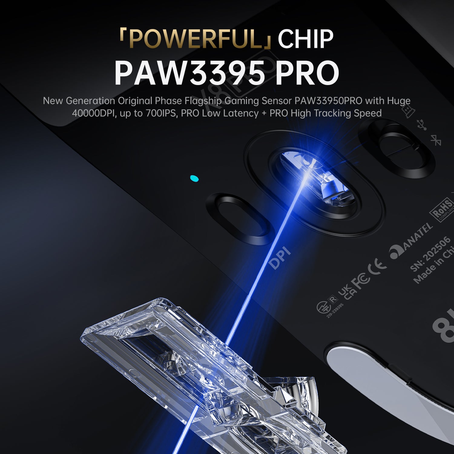 ATTACK SHARK X8PRO Kabellose Tri-Mode-Gaming-Maus, 40.000 DPI, ultraleicht